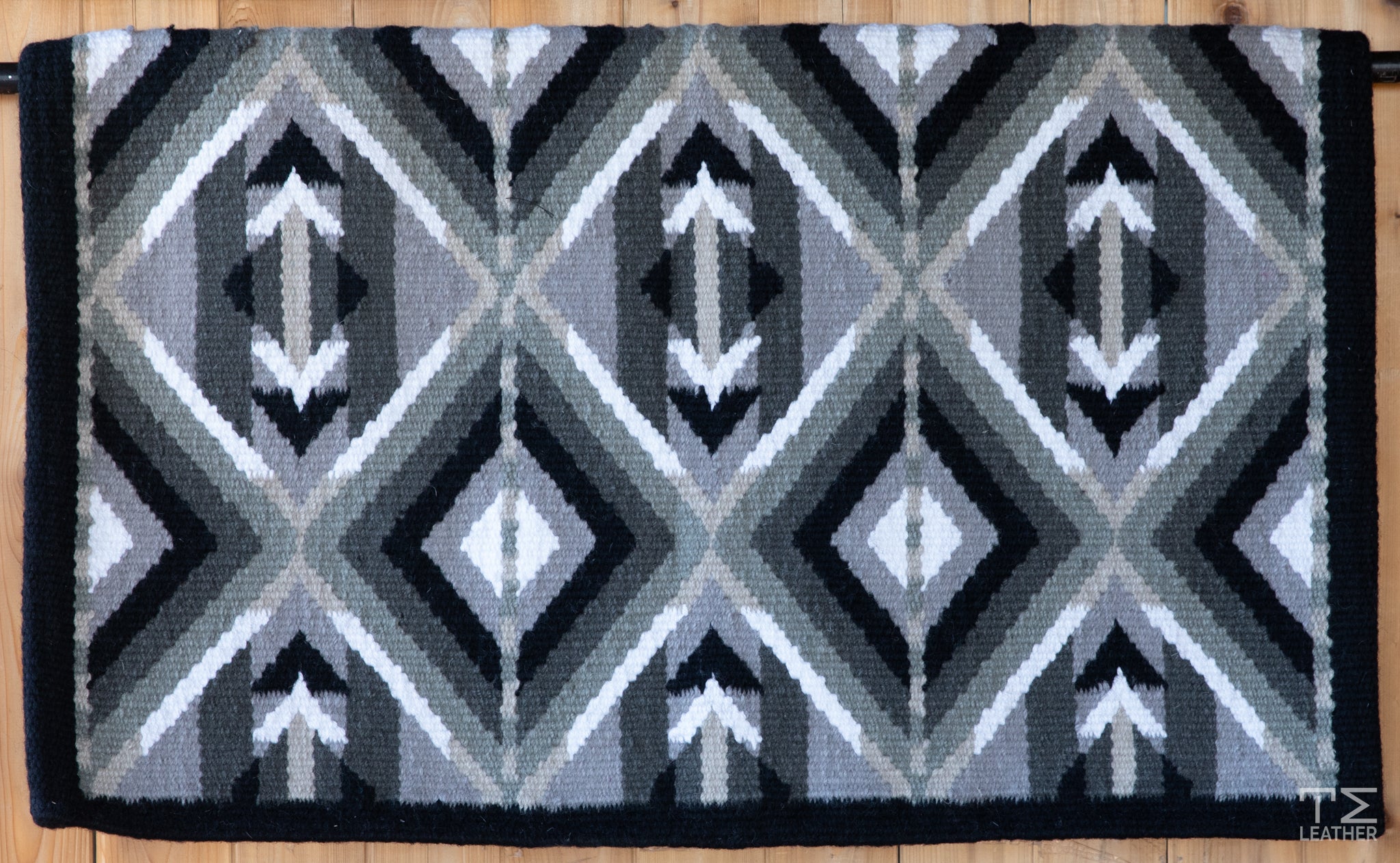 Black, Dark & Light Grays w/ White Accents Flat Show Blanket