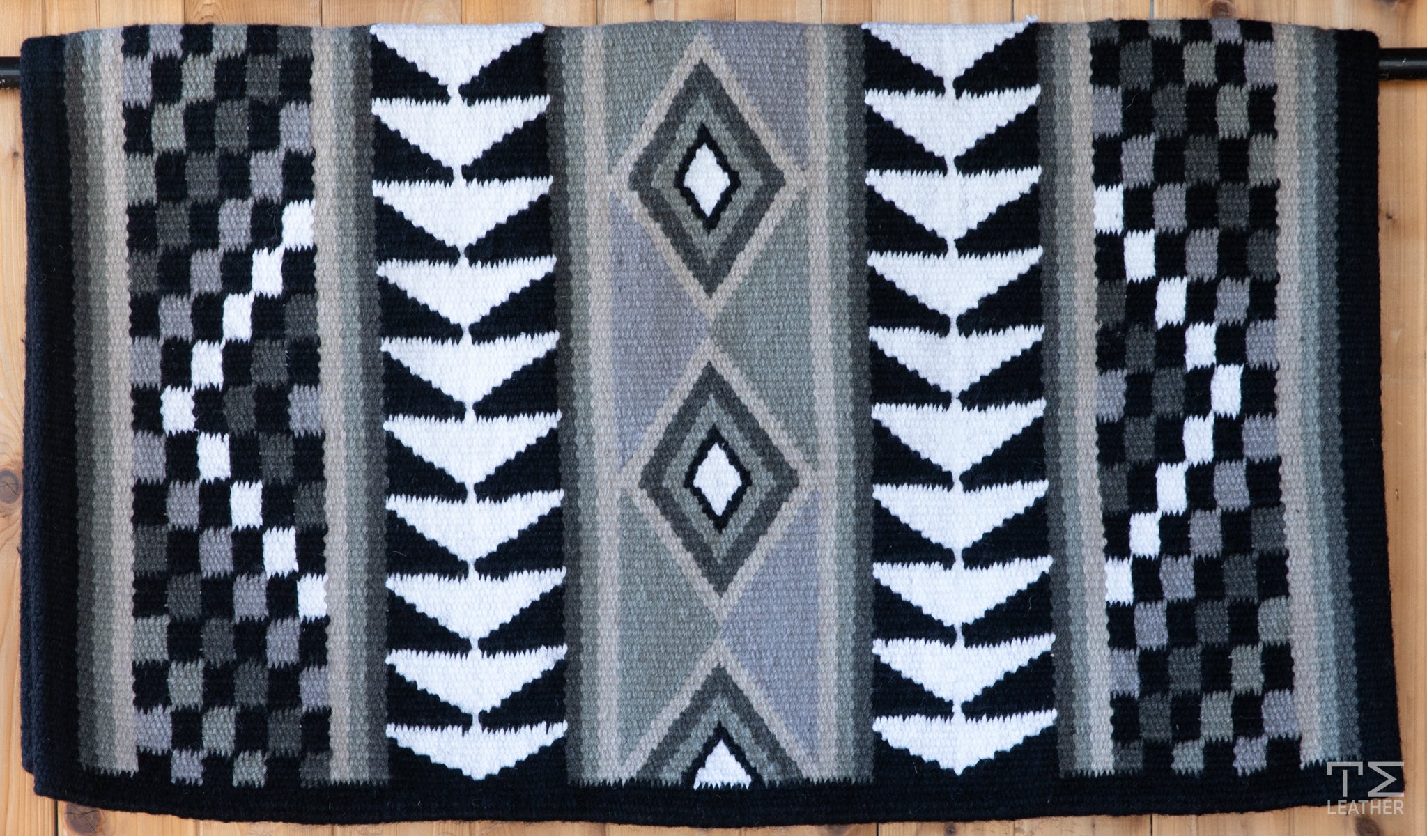 Black, Dark & Light Grays w/ White Accents Flat Show Blanket