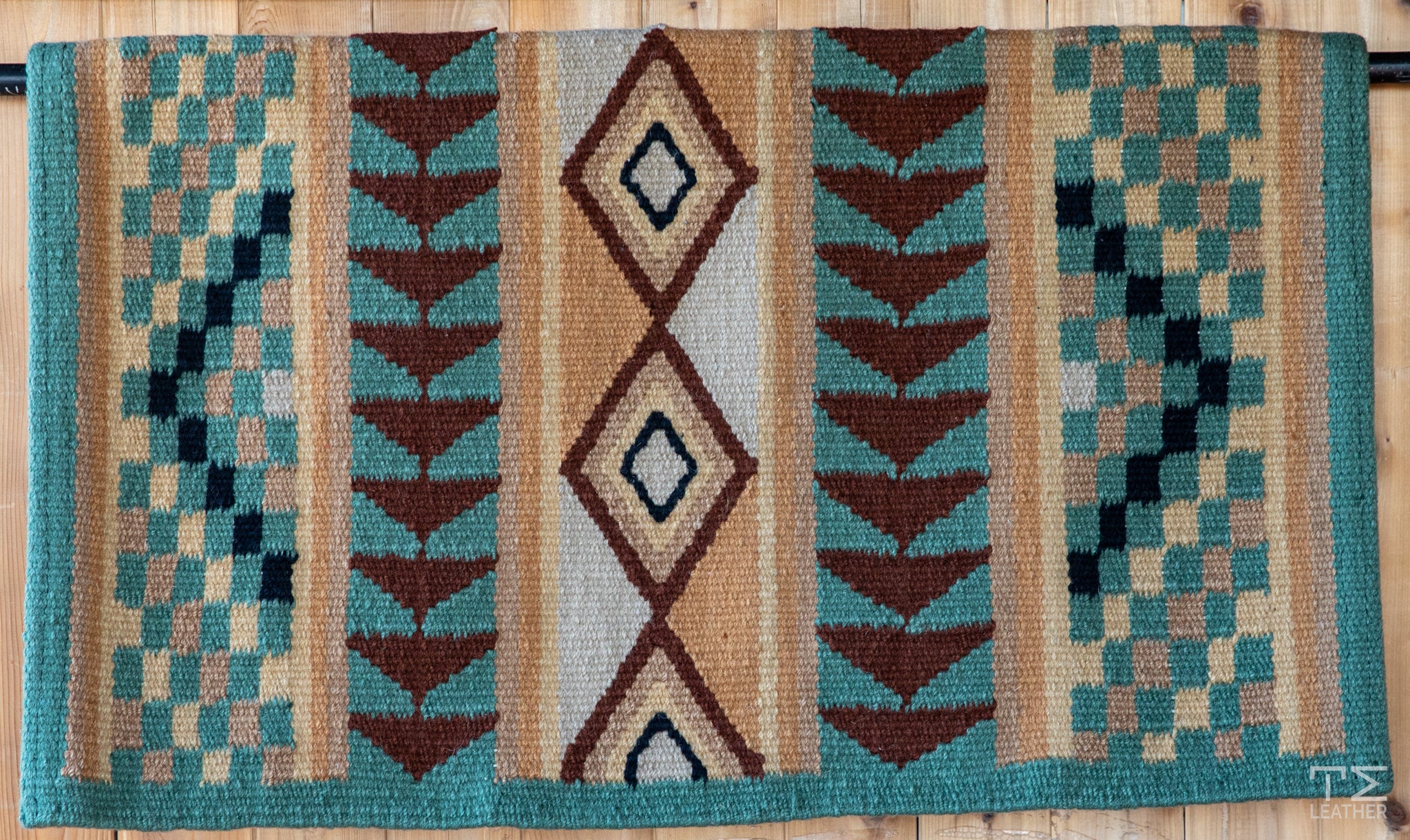 Sage Green, Dark & Light Sand, Chocolate w/ Black Accents Flat Show Blanket