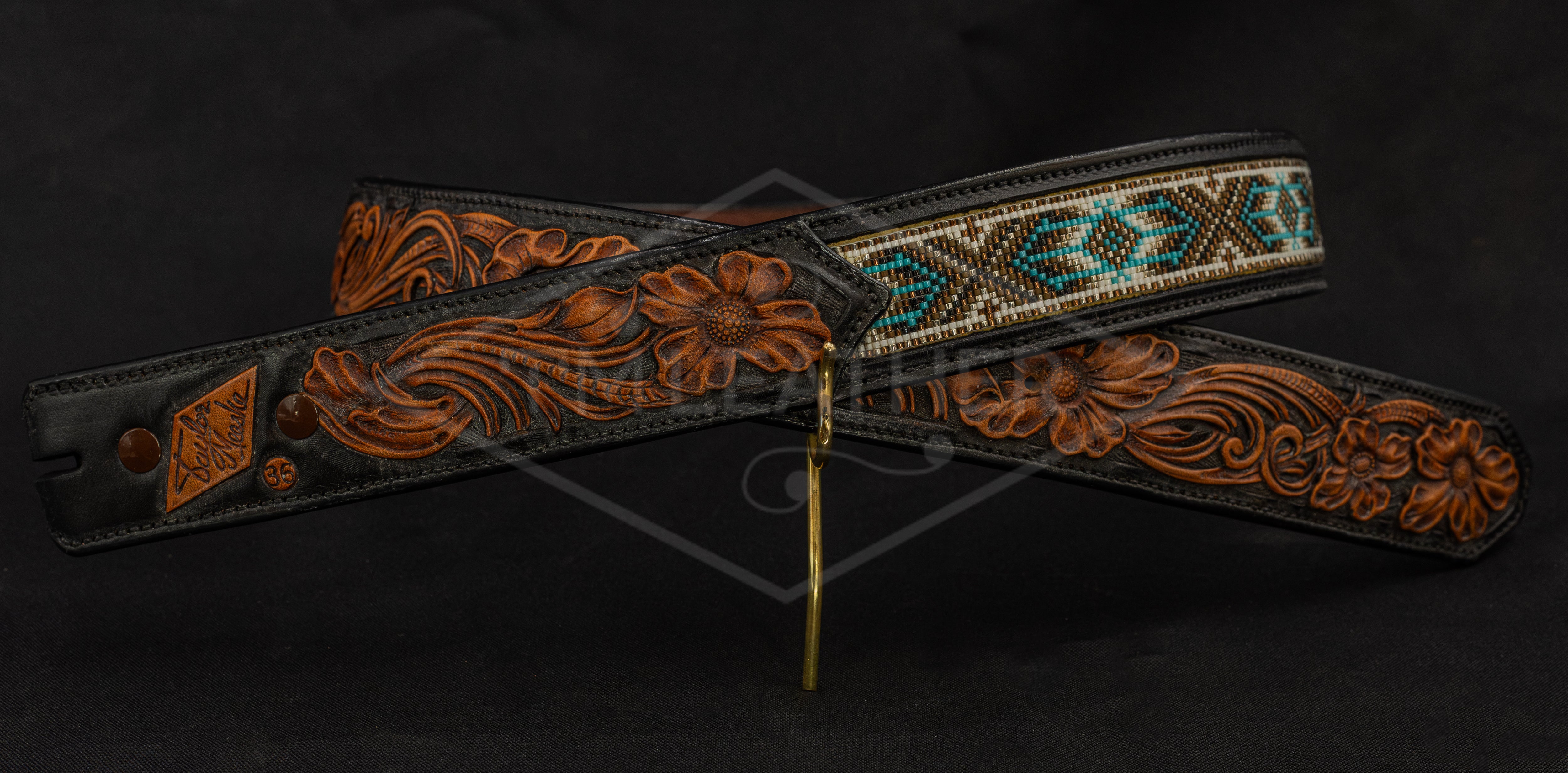 Taylor Meeske Signature Series Floral & Beaded Belt