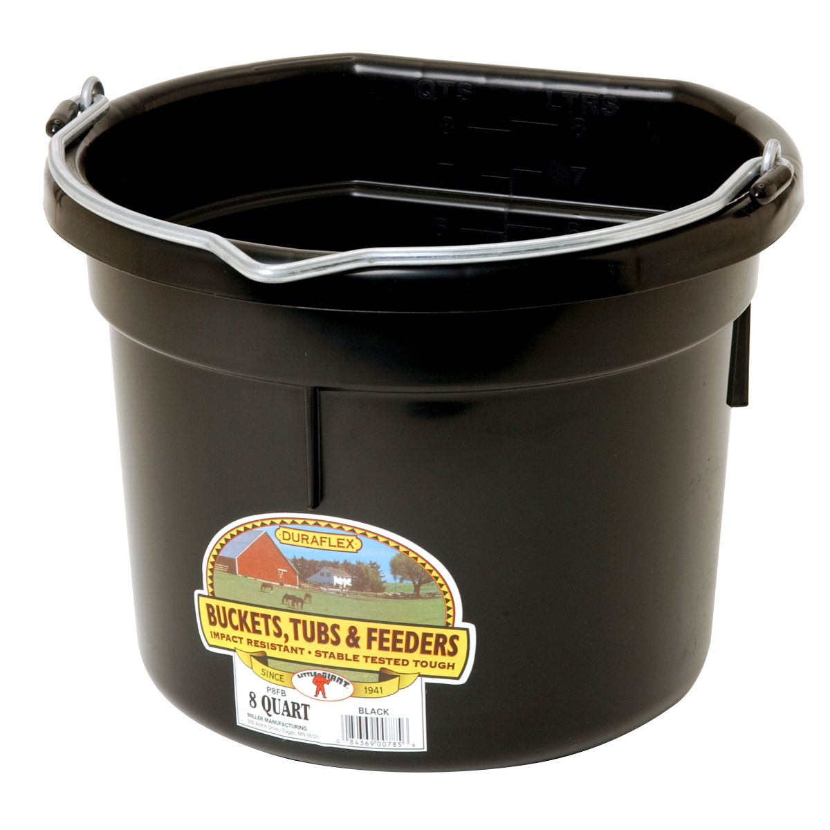 DuraFlex Plastic Flatback Bucket 8 qt.