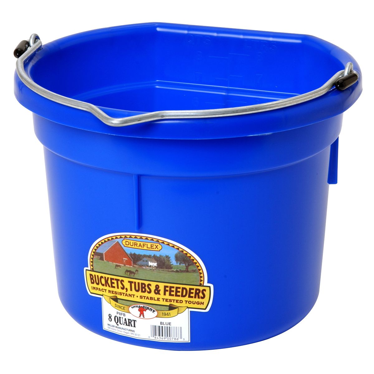 DuraFlex Plastic Flatback Bucket 8 qt.