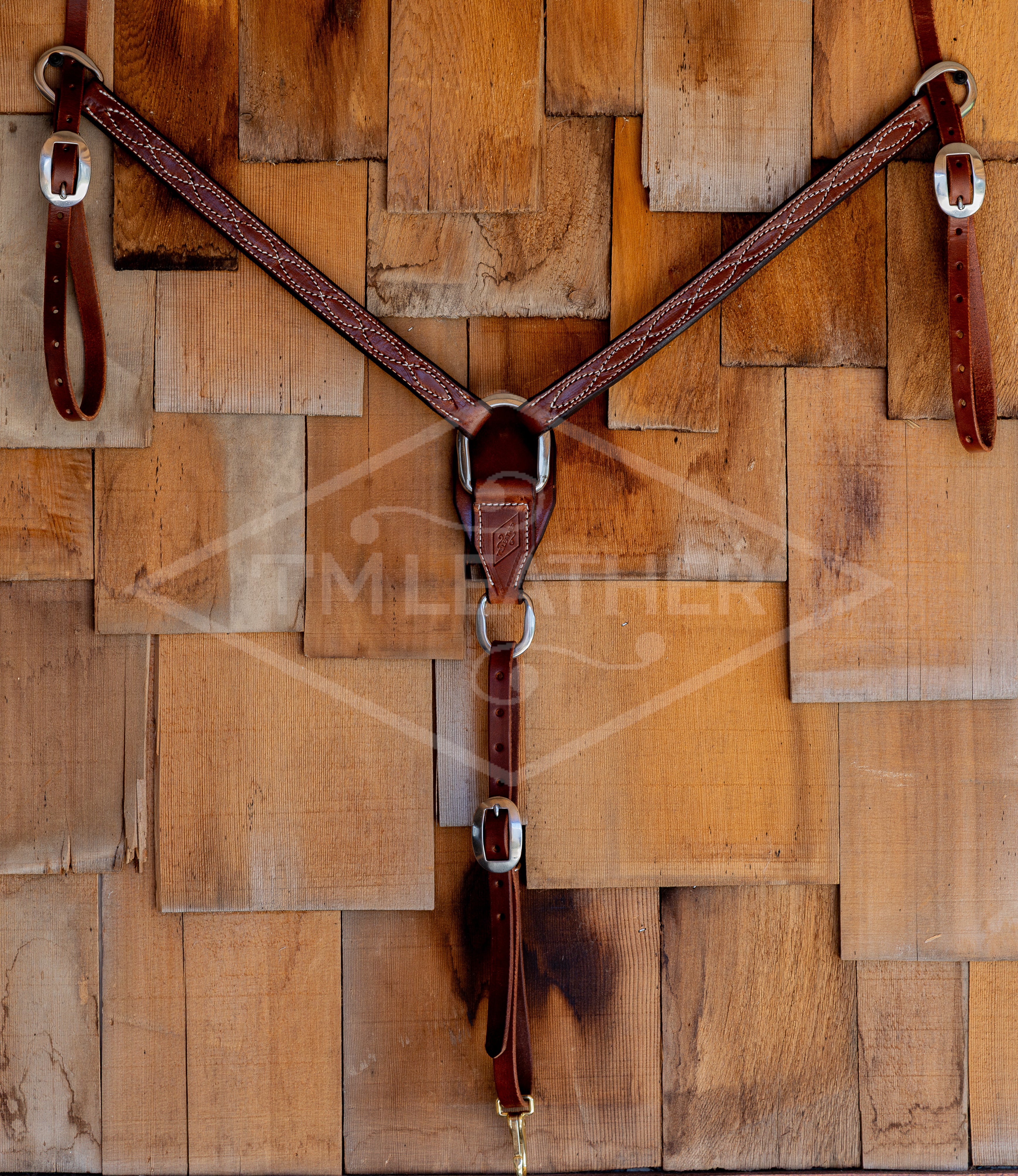 1" Natural Breast Collar w/ Gunslinger Stitching