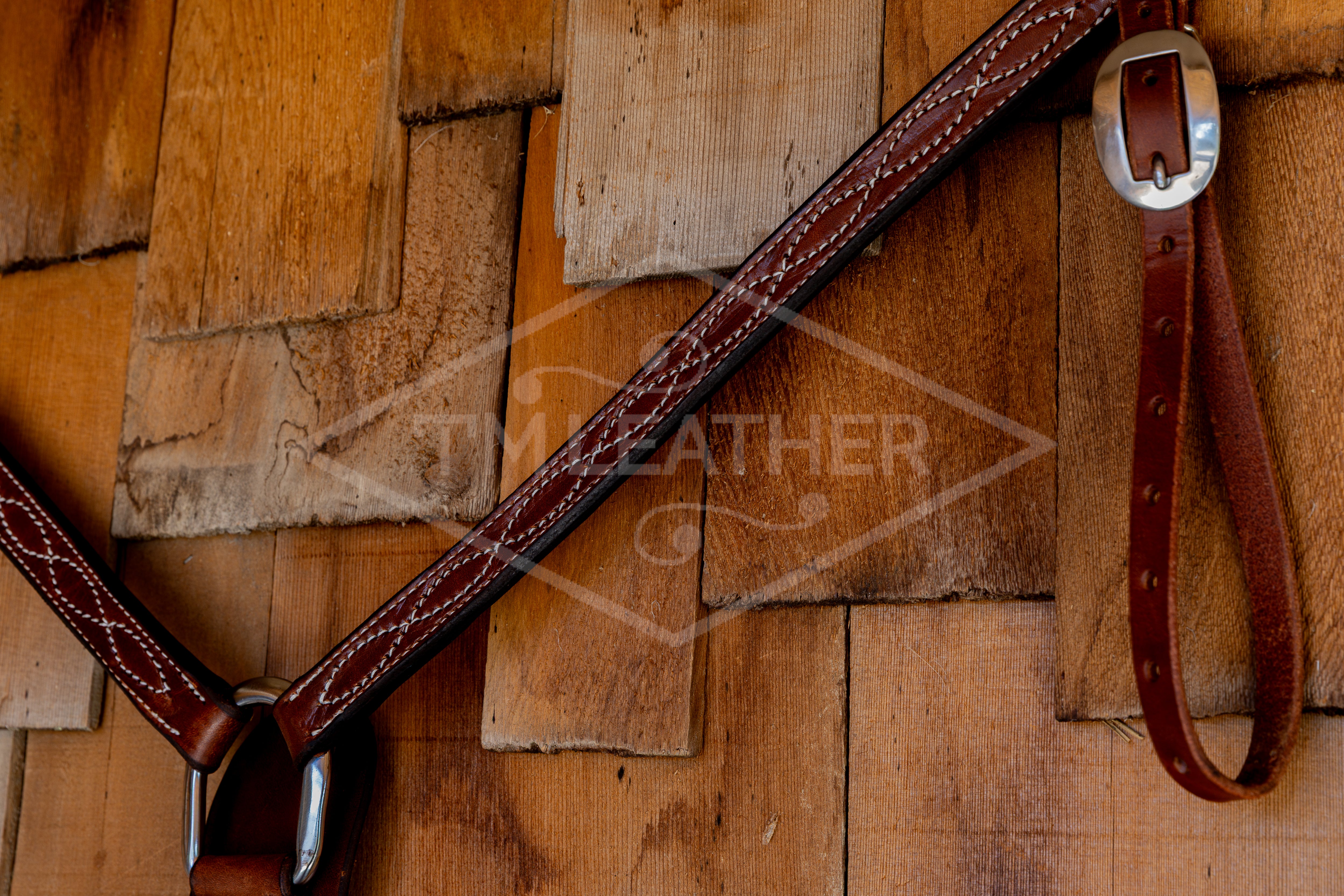 1" Natural Breast Collar w/ Gunslinger Stitching