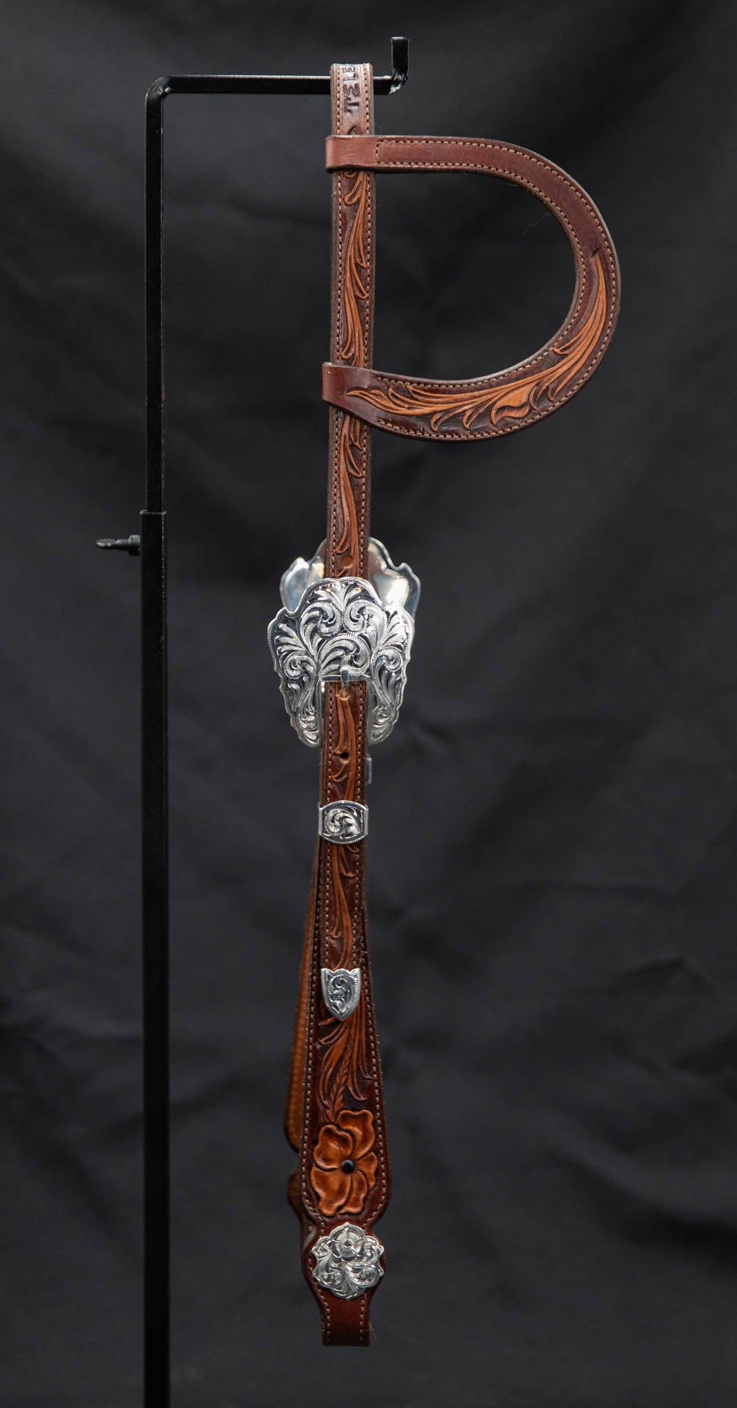 Slide Ear Mahogany & Light Brown Two-Toned w/ Black Accents & Engraved Silver Plated Hardware
