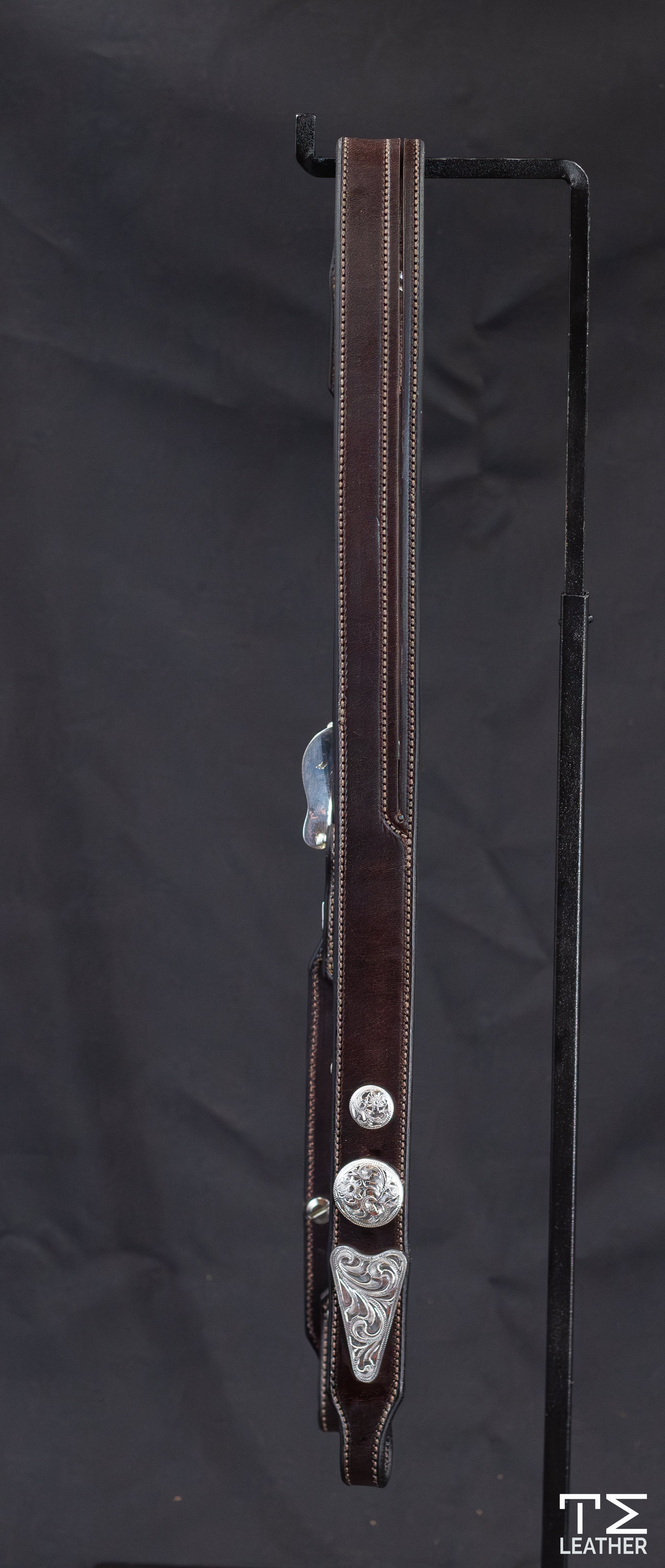 Chocolate Slit Ear w/ Engraved Silver Plated Antiqued Hardware
