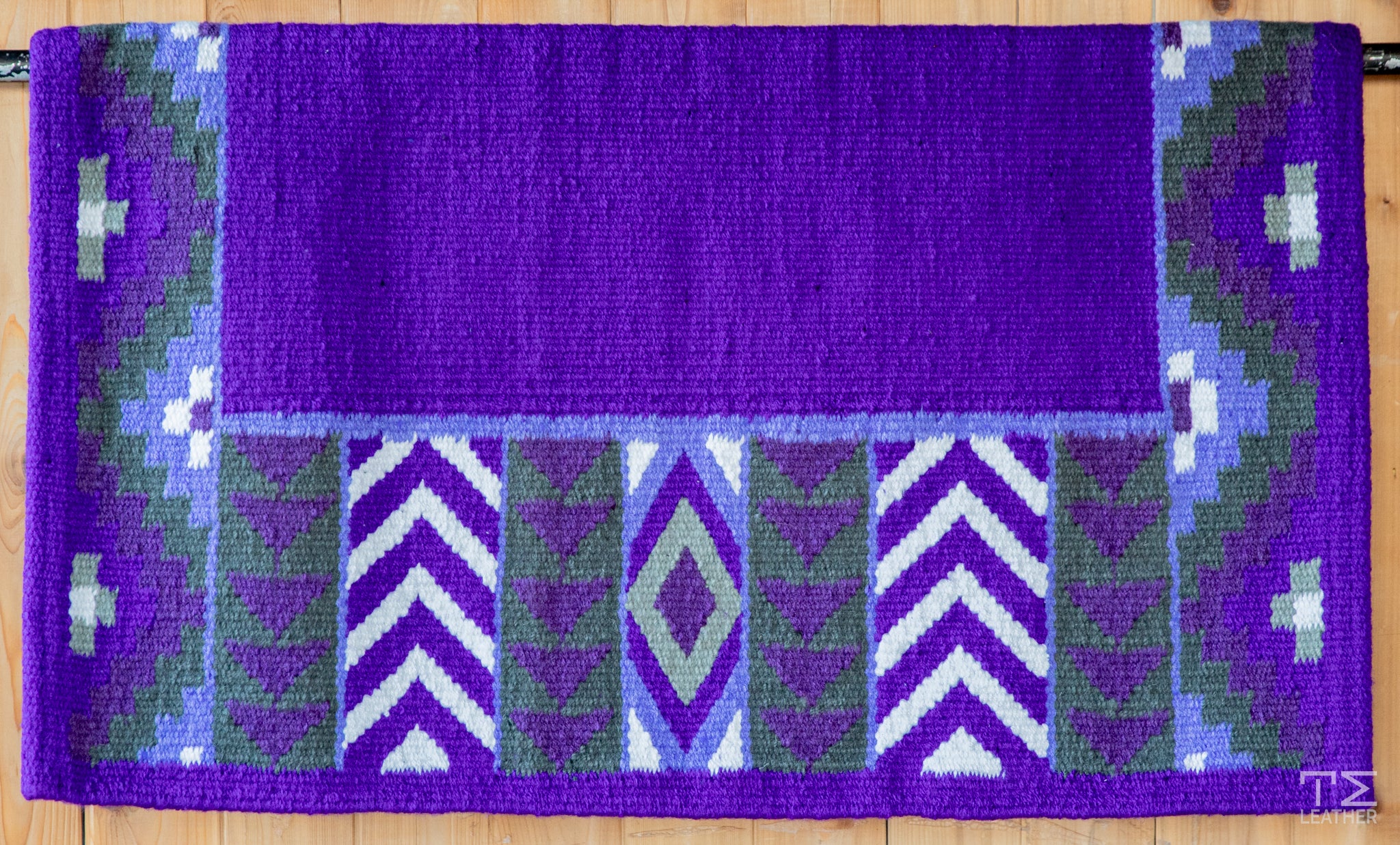 Dark Purple, Light Purple, Charcoal Gray w/ White Accents Flat Show Blanket