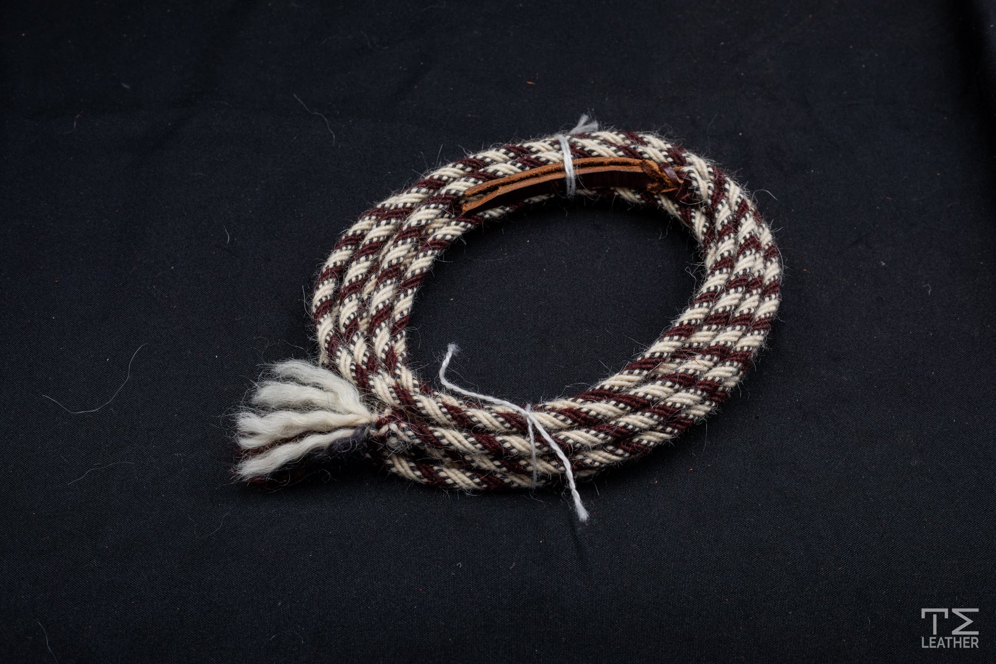 1/4" Burgundy, White & Grey Mohair Mecate