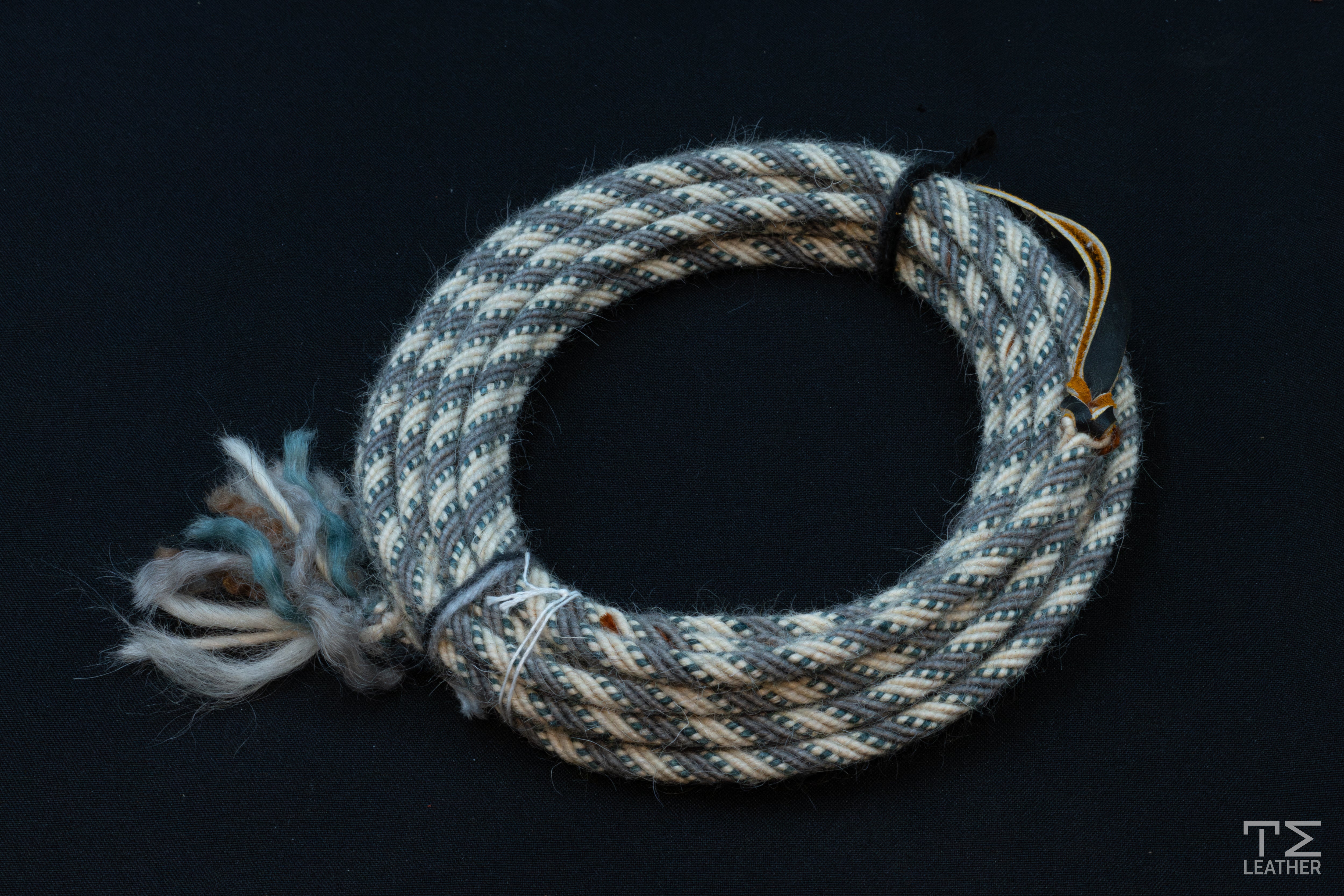 1/4" White, Light Gray, & Teal Mohair Mecate