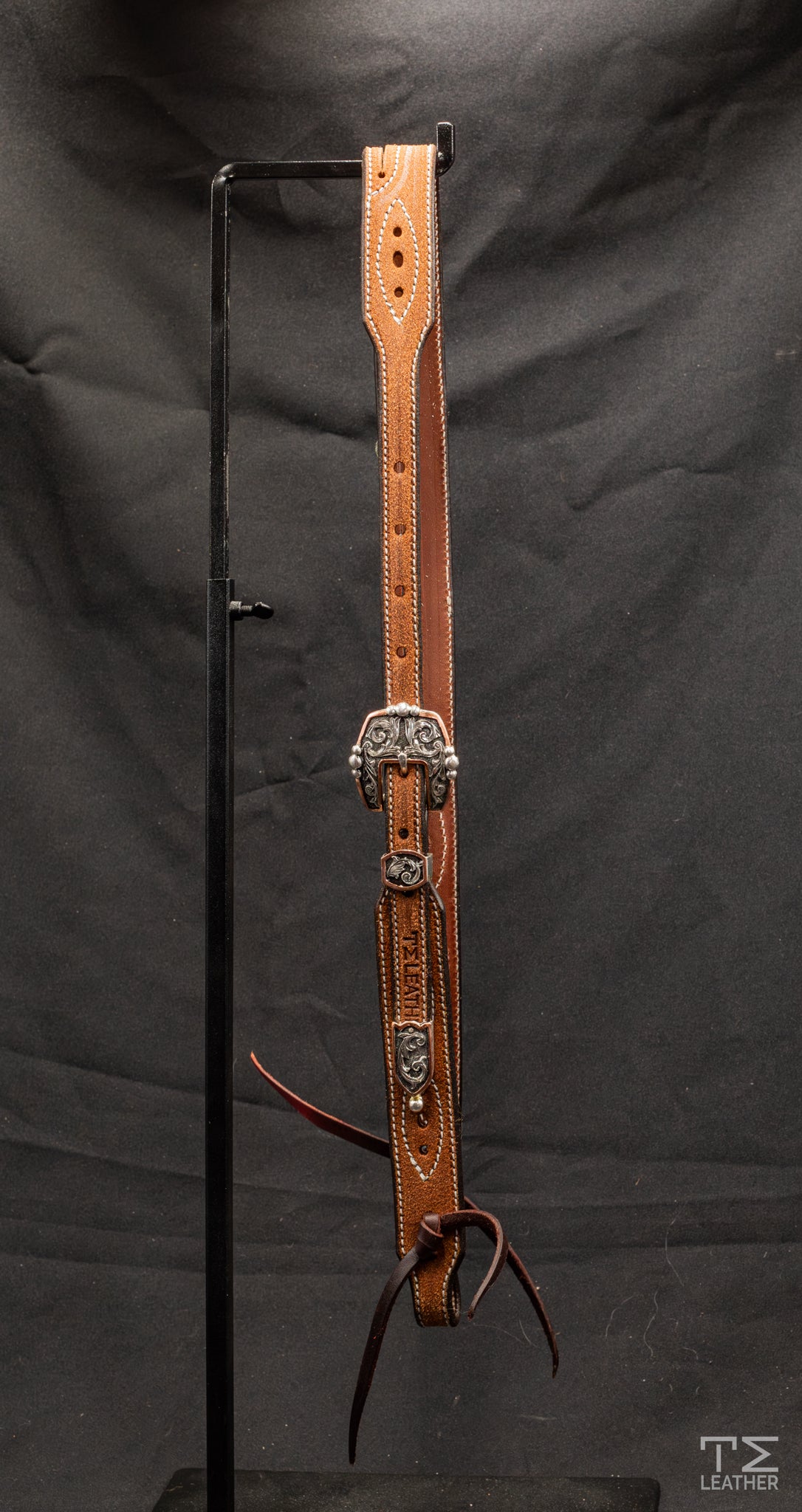 Working Slit Ear Natural Roughout w/ Gunslinger Stitching & Copper Silver Plated Hardware