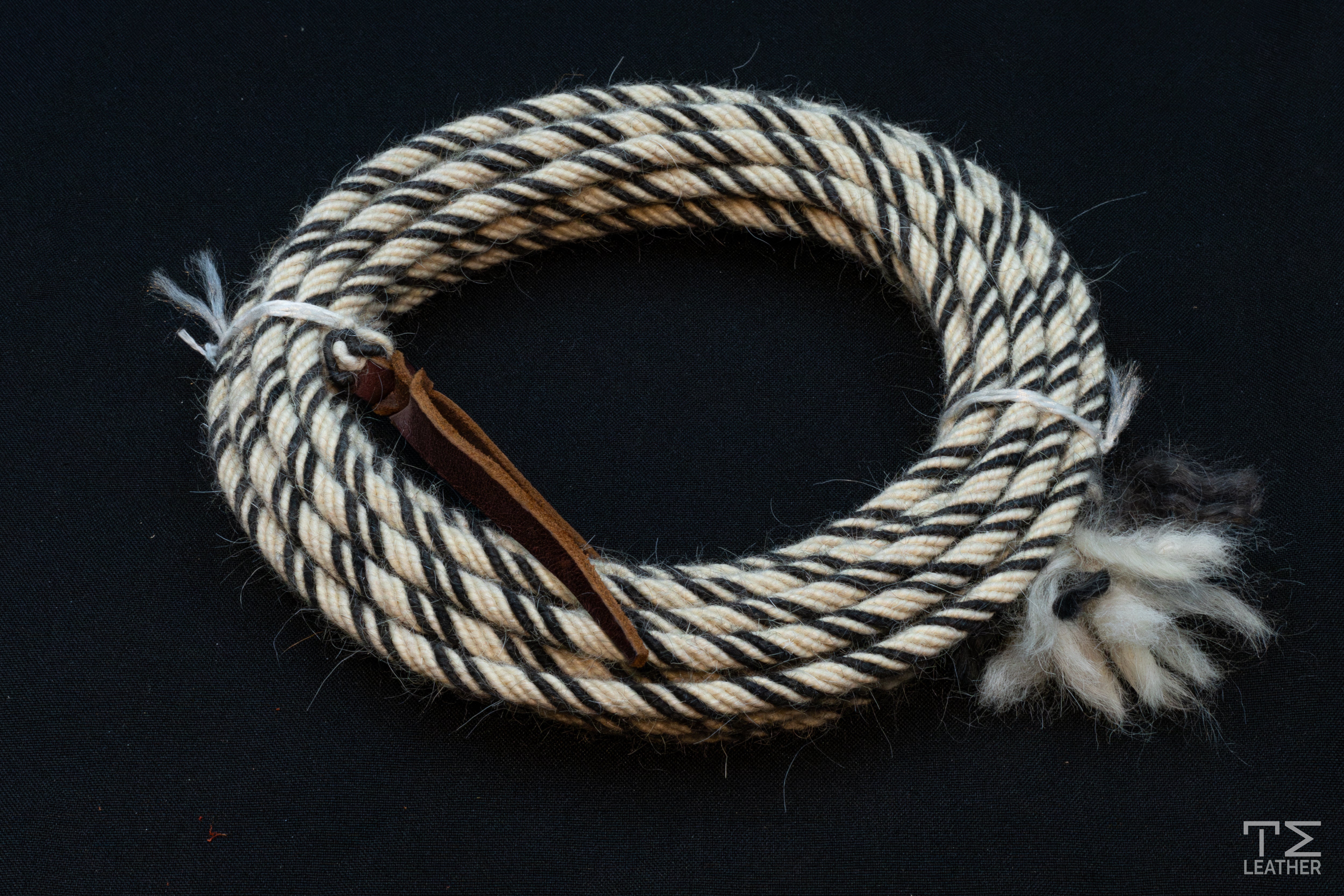 1/4" White & Dark Gray Mohair Mecate