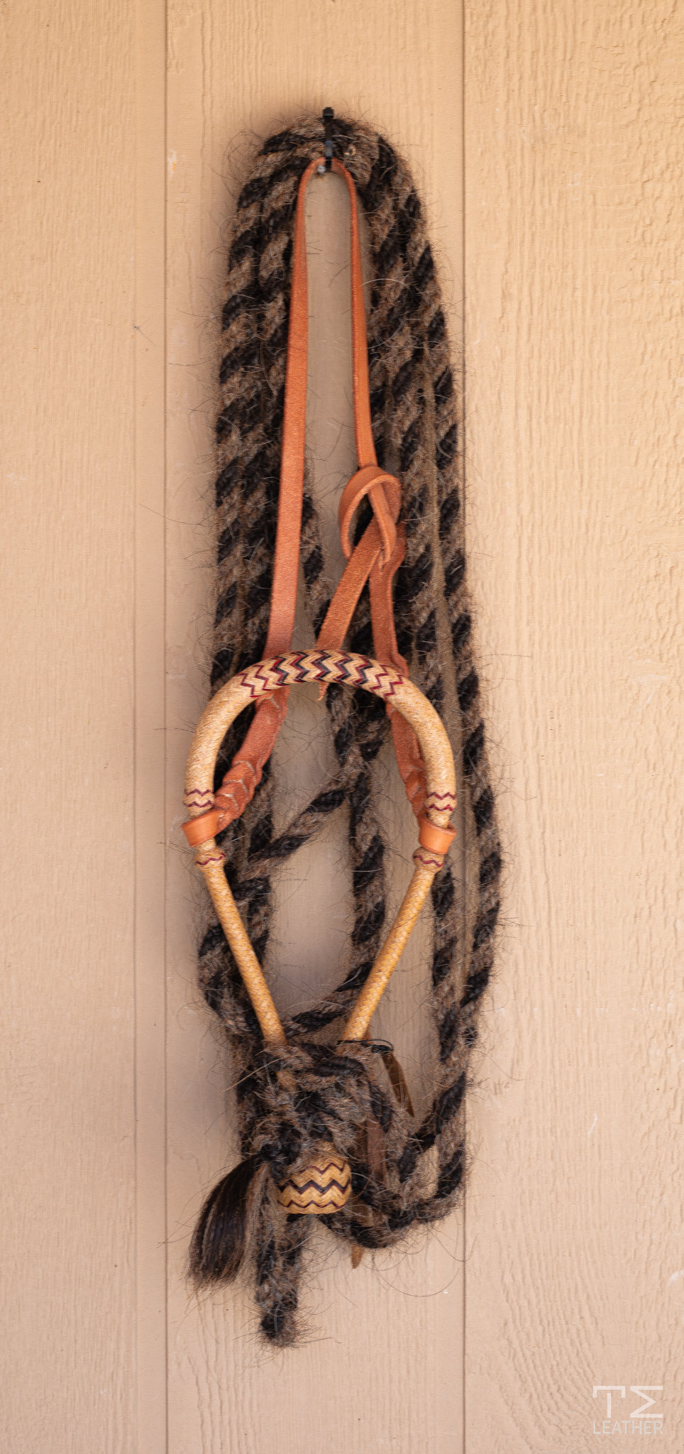 Hochstrat Braiding 16 Plait 1/2" Hackamore w/ Red & Black Accents