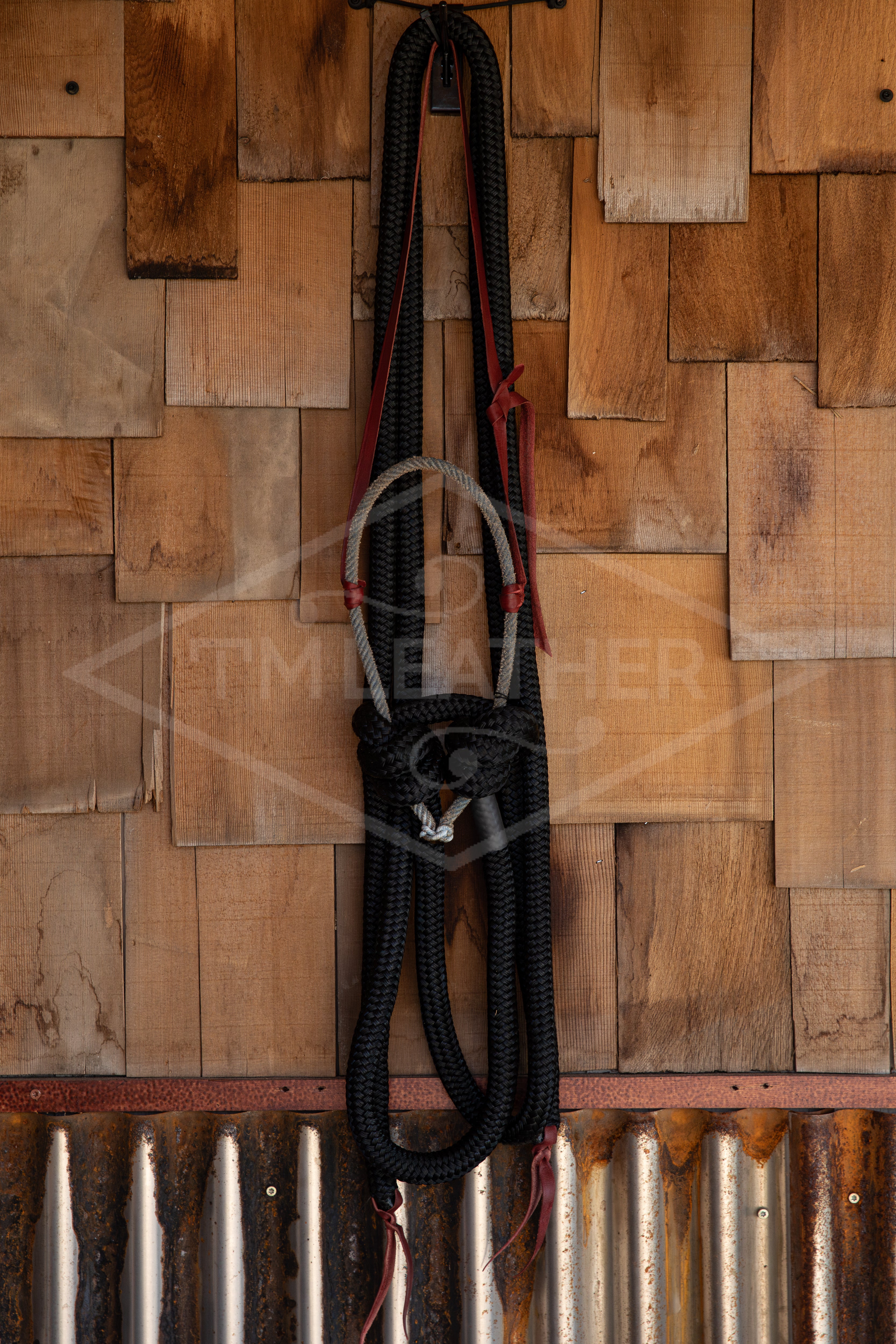 Loping Hackamore Blue & Black Split Reins