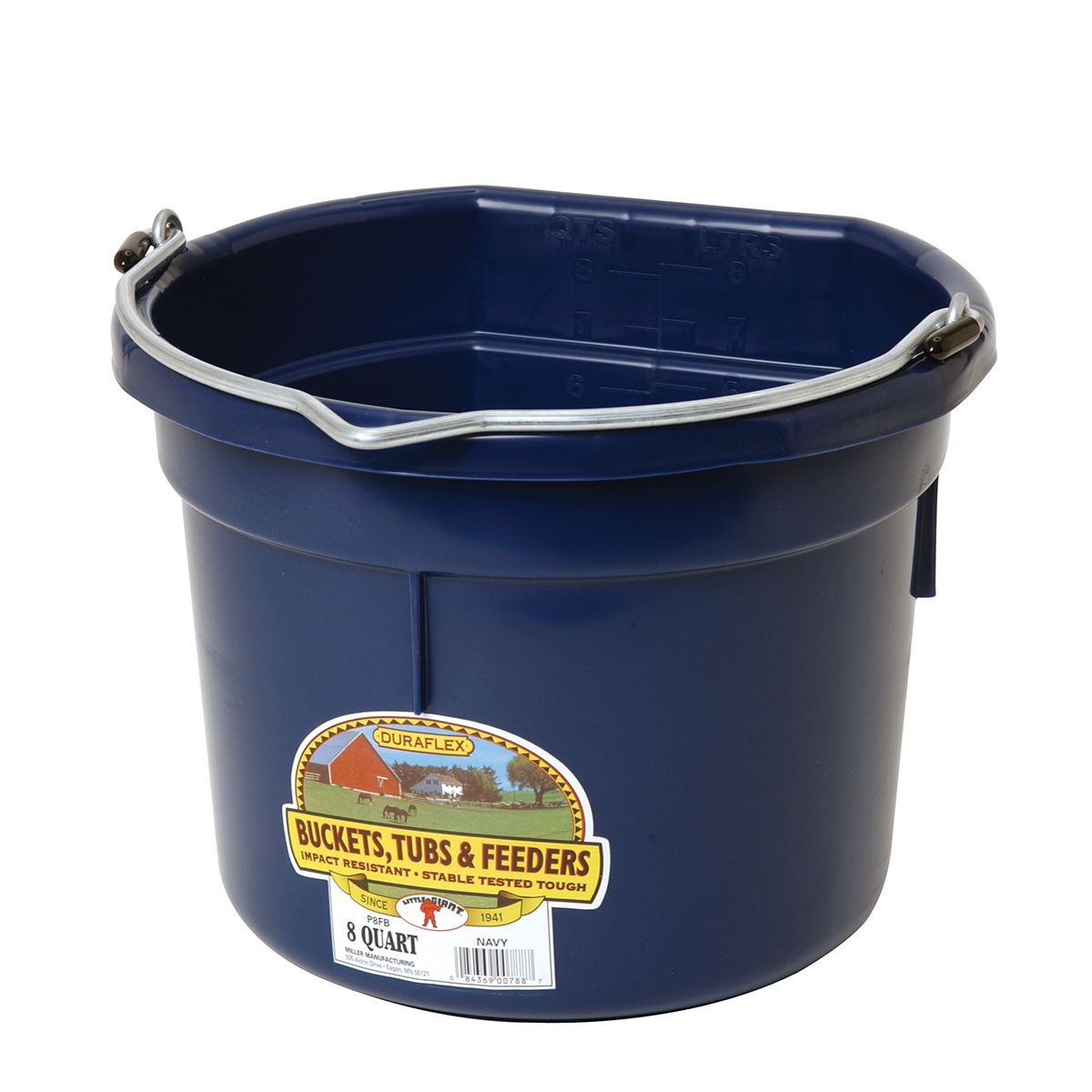 DuraFlex Plastic Flatback Bucket 8 qt.