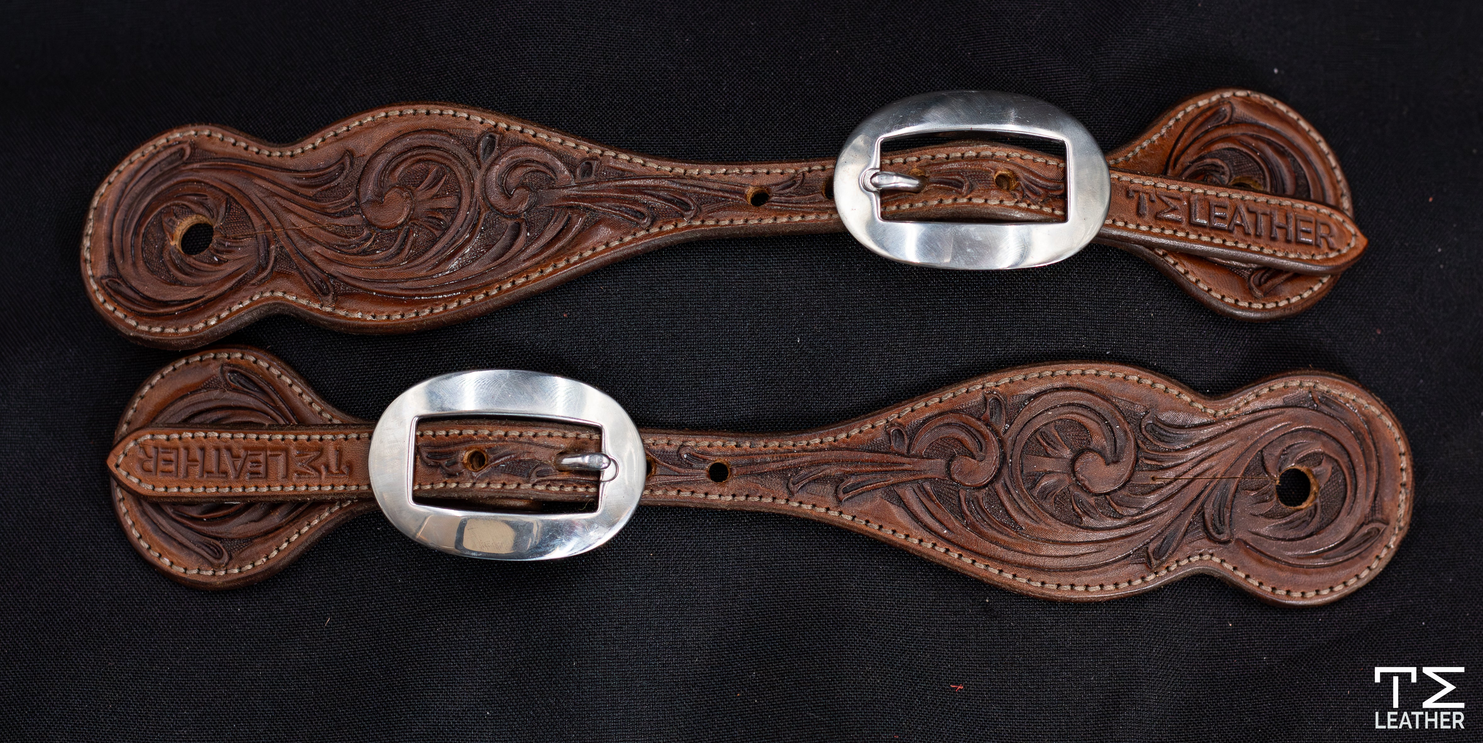 Chocolate Small Floral Spur Straps