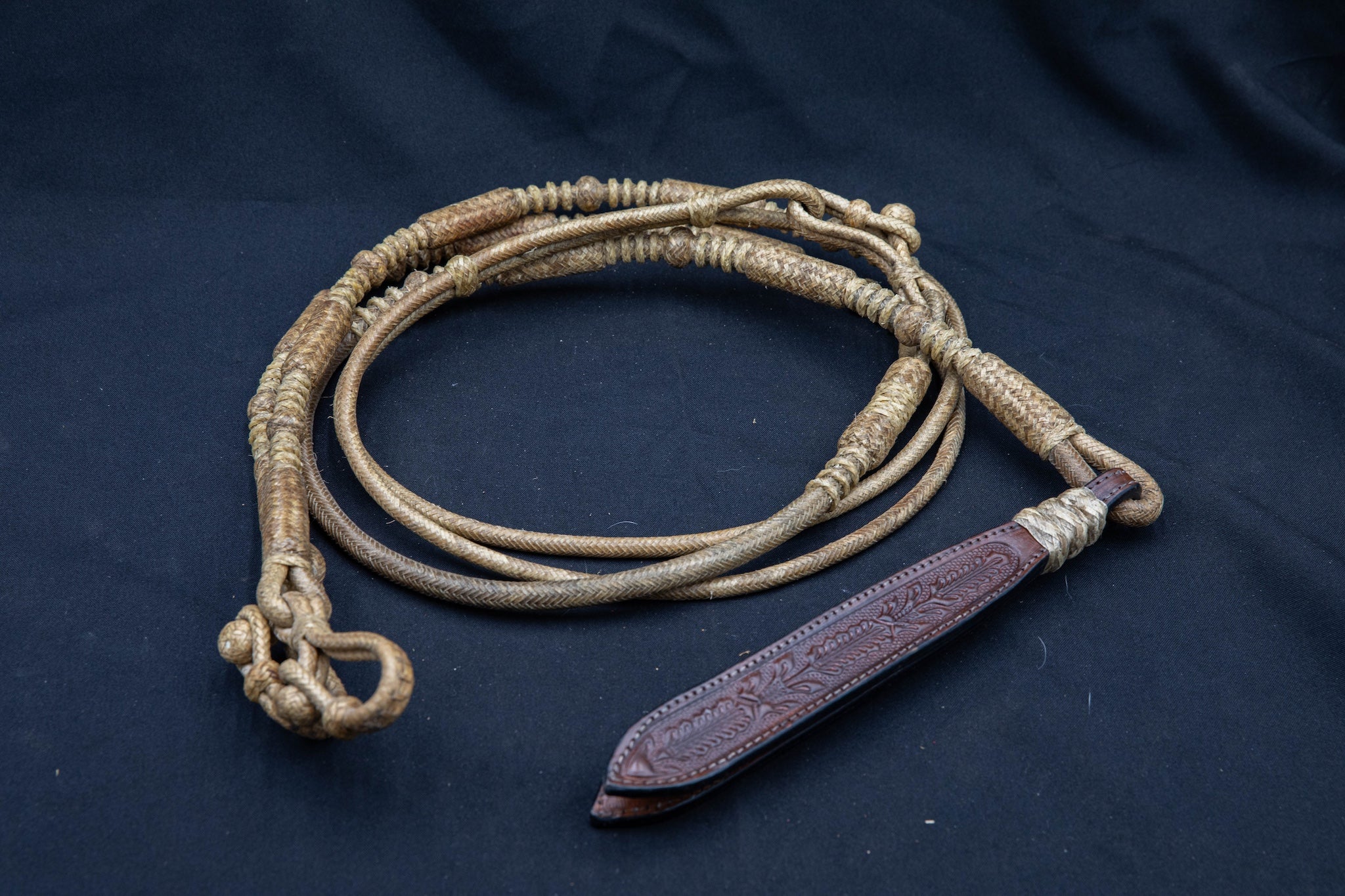30 Plait, 110" Natural Rawhide Romel Reins