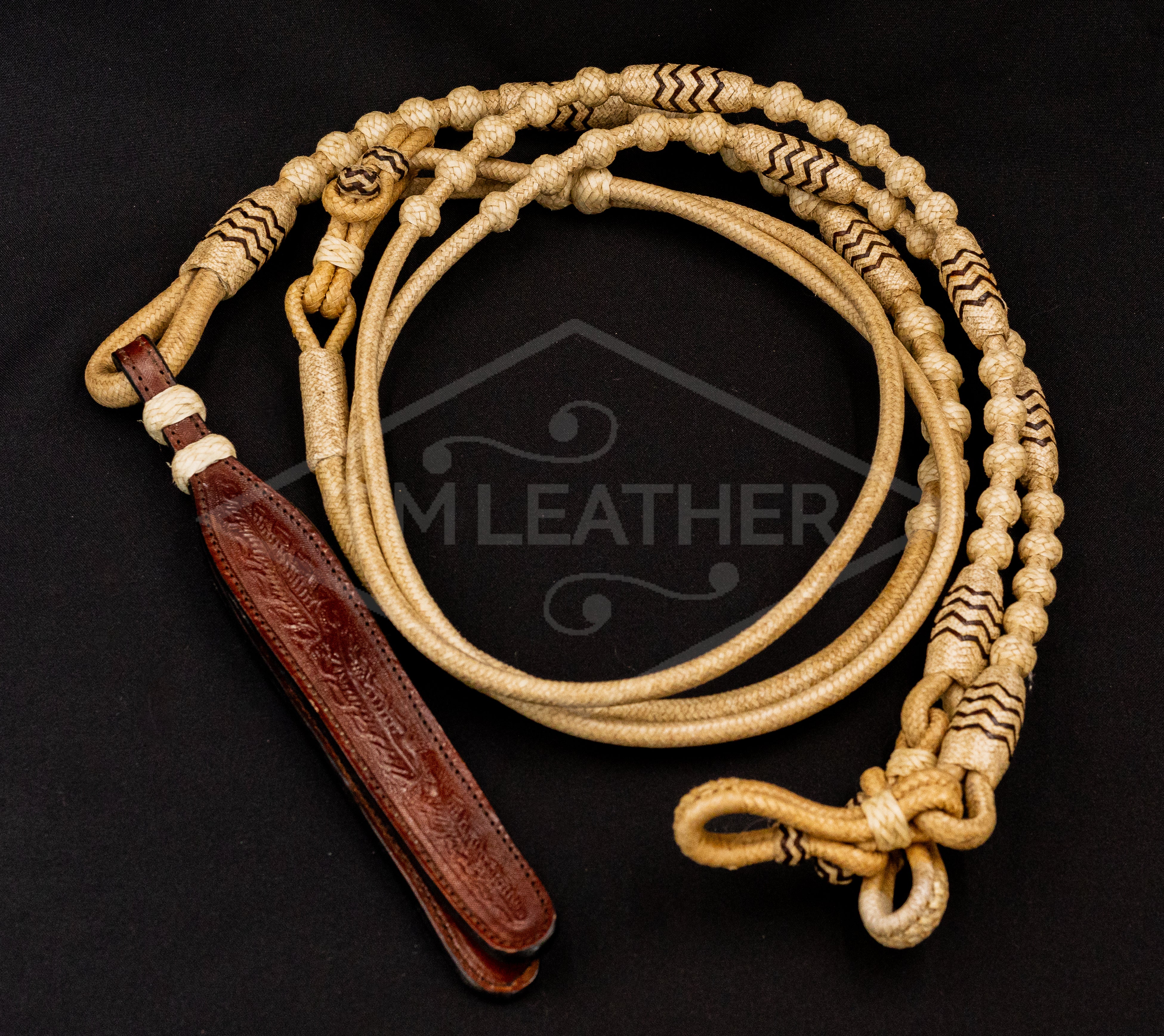 108" 30 Plait Natural with Chocolate Accents George Moore Style Romel Reins