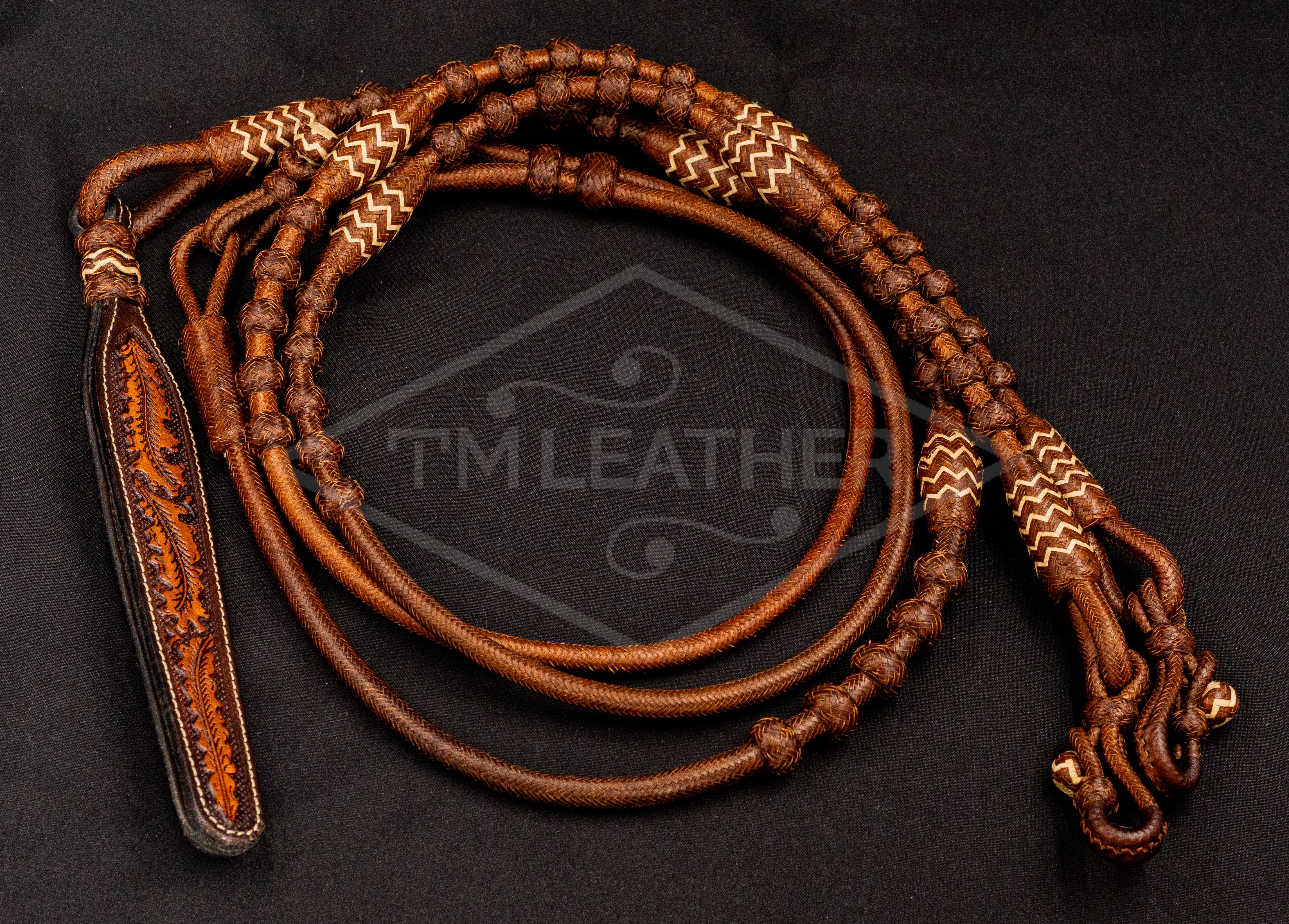 102" 30 Plait Chestnut with Natural Accents George Moore Style Romel Reins