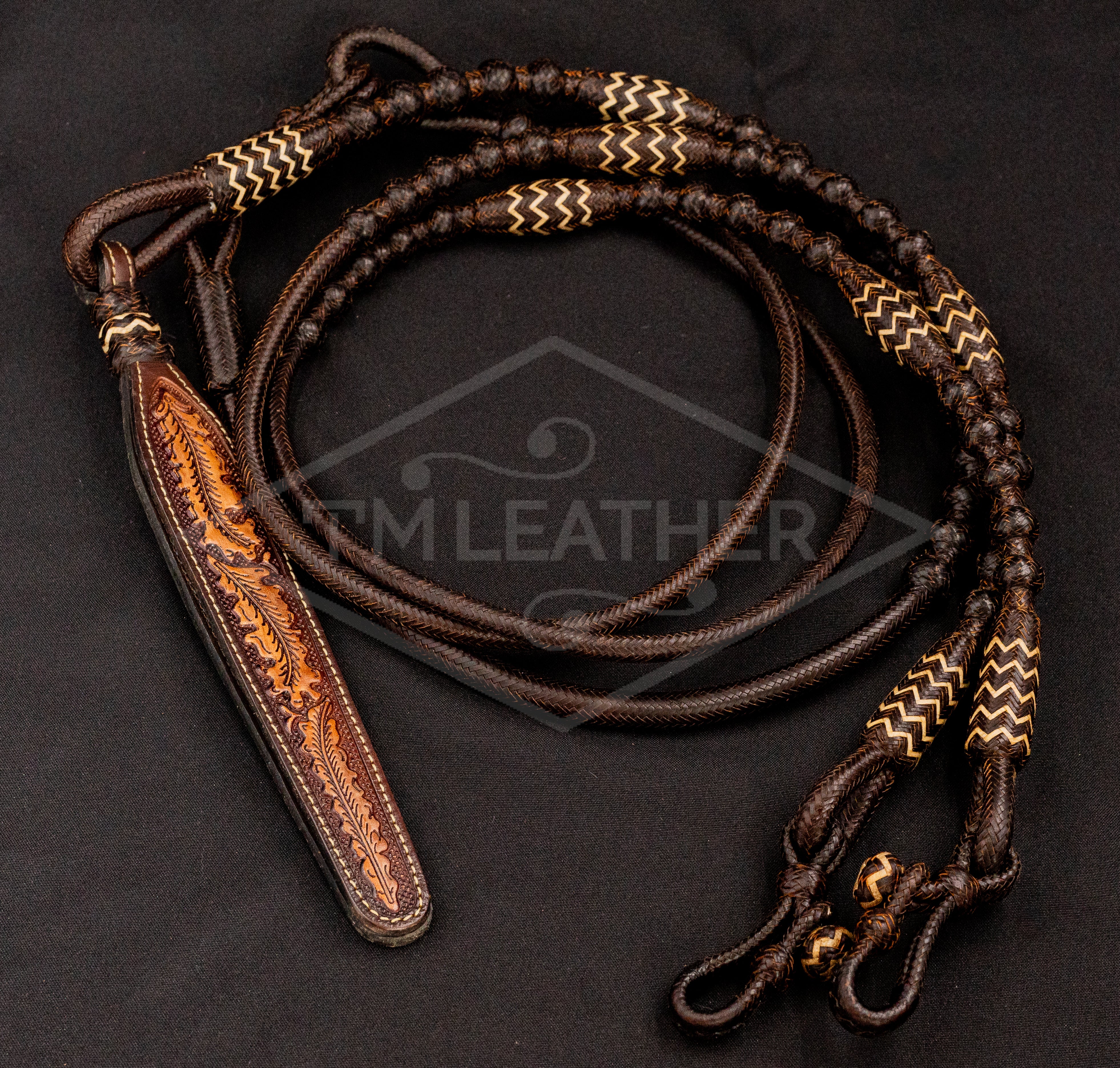 102" 30 Plait Chocolate with Natural Accents George Moore Style Romel Reins