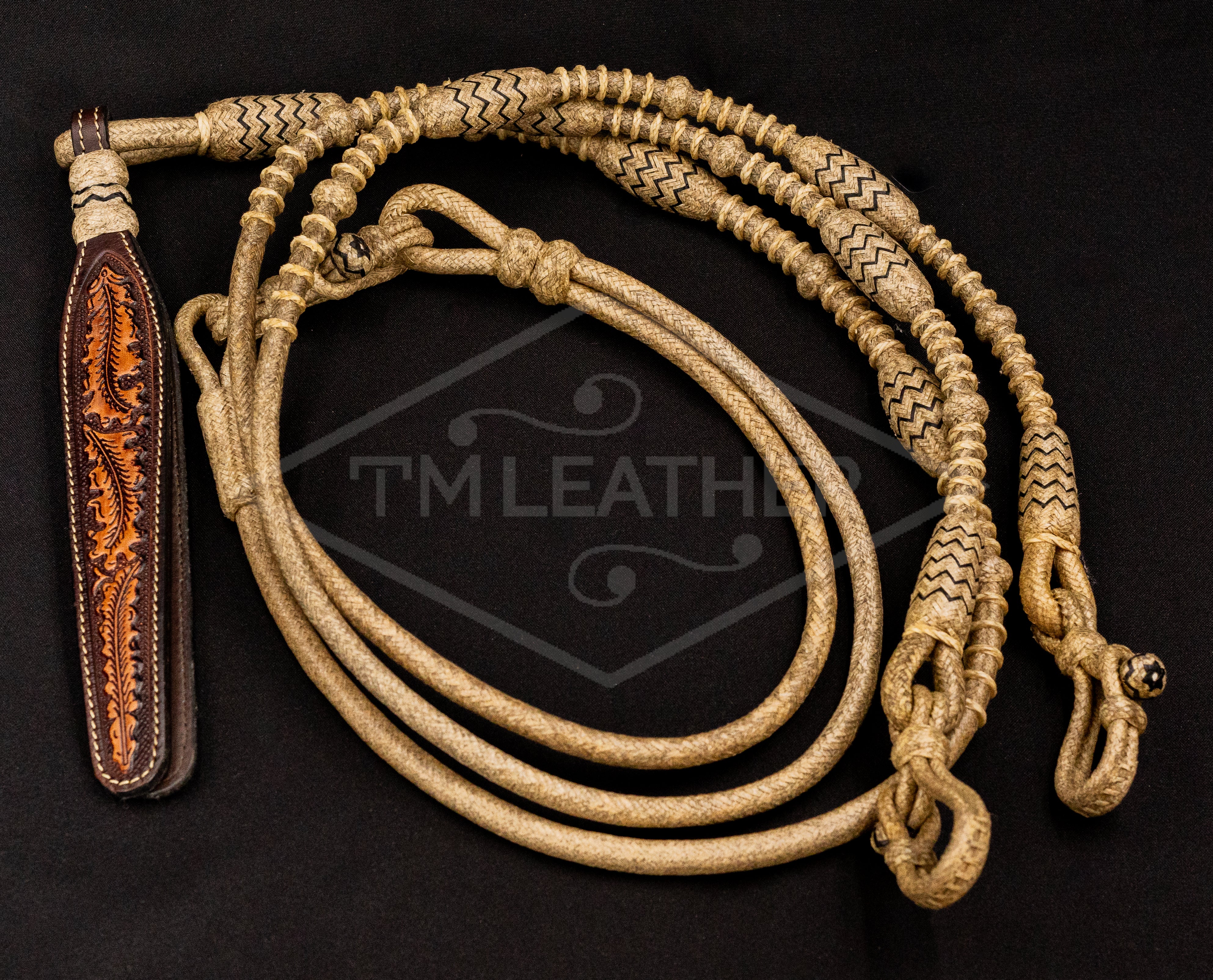 102" 30 Plait Natural with BlackAccents California Style Romel Reins