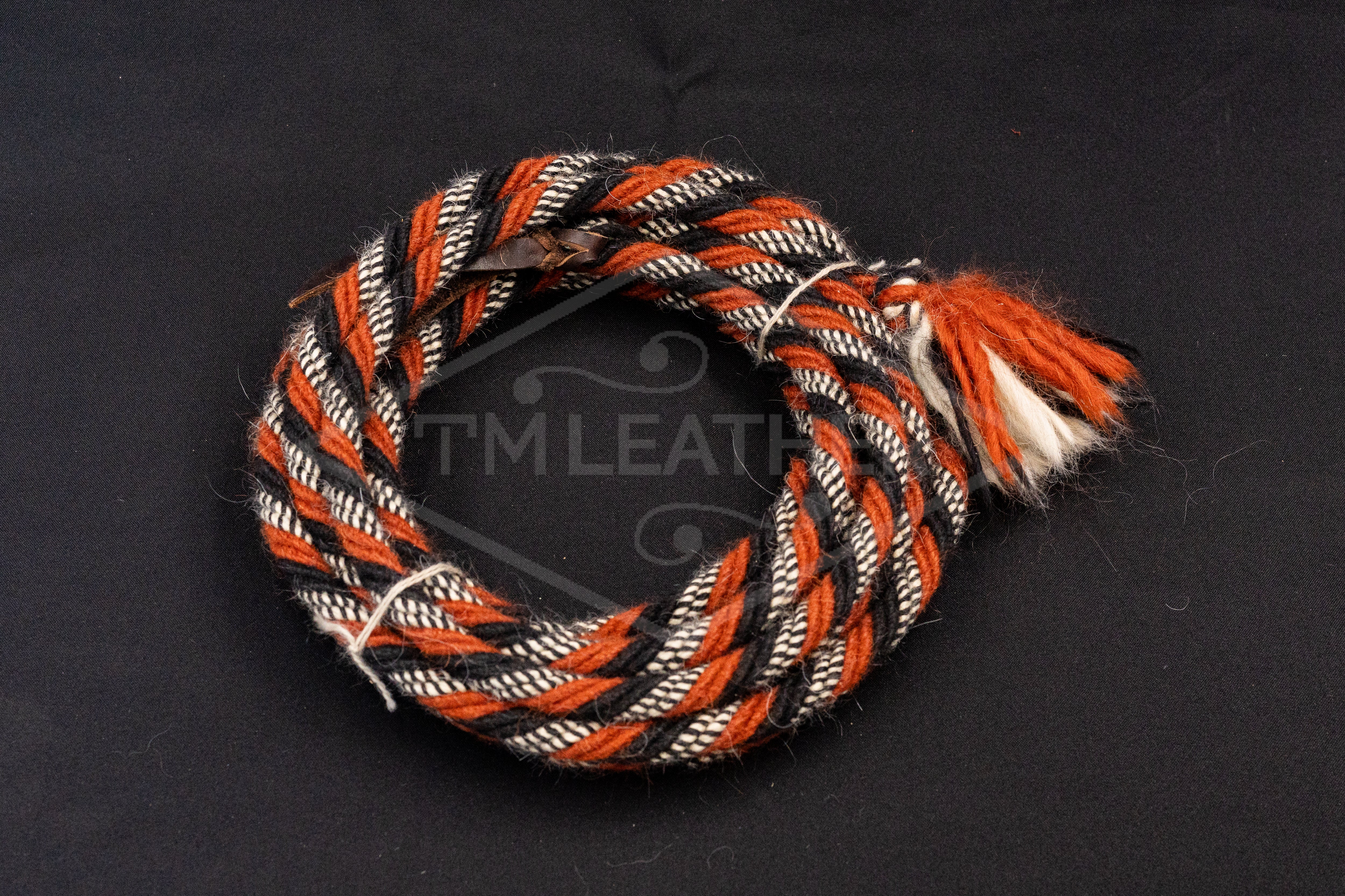 5/8" White, Black, & Rust Mohair Mecate