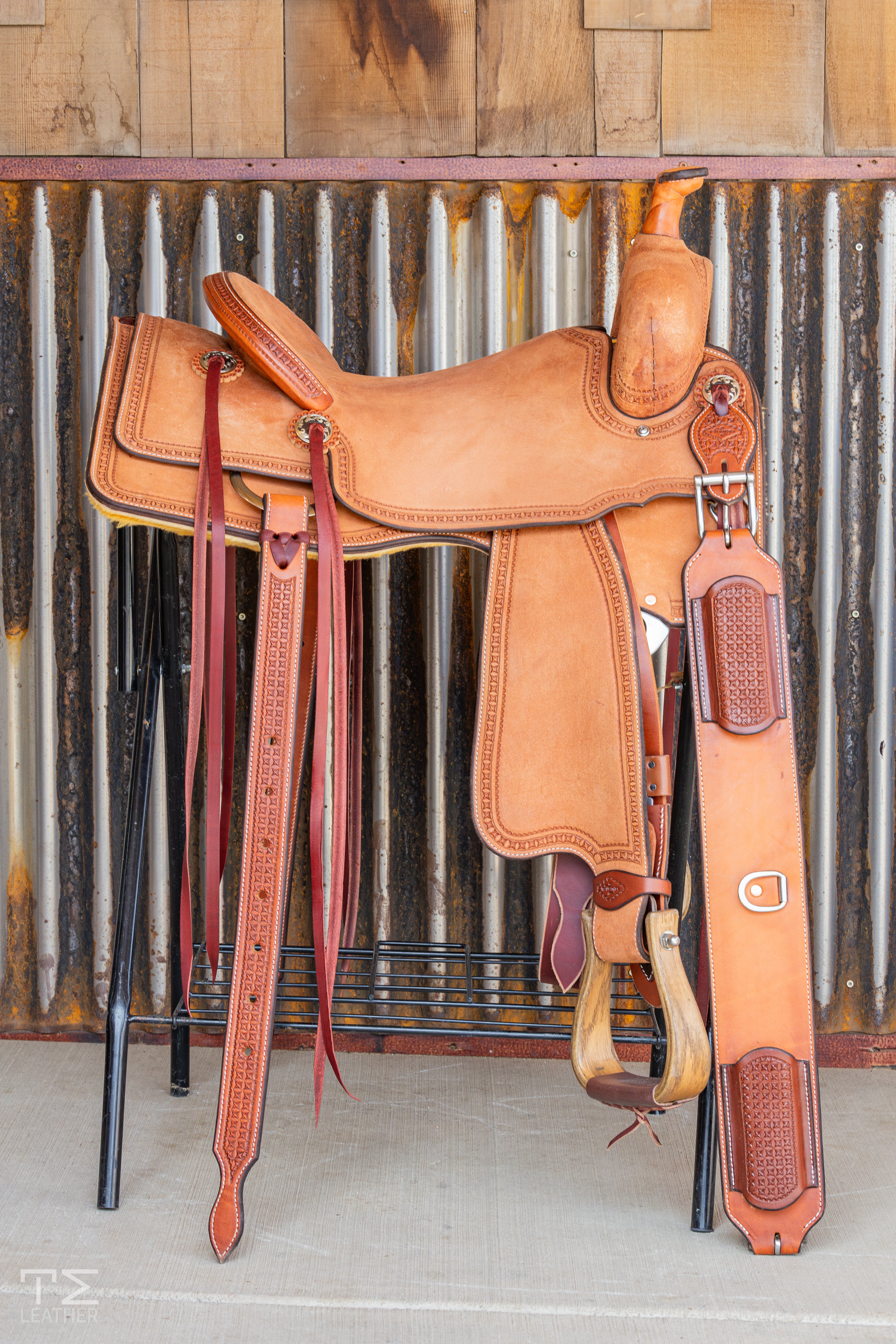 16" TM Ranch Cutter Natural Roughout w/ Waffle Border Stamping