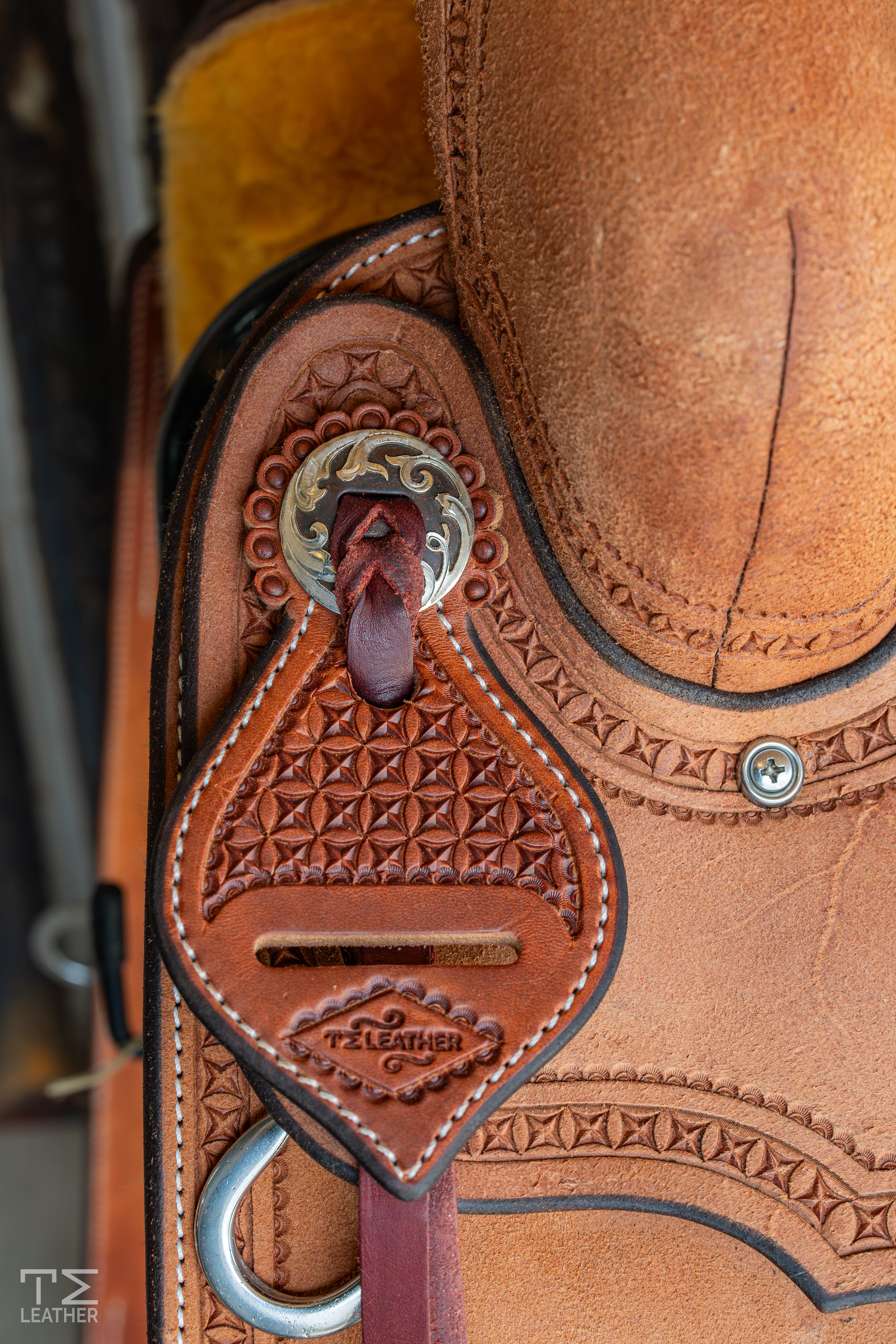 16" TM Ranch Cutter Natural Roughout w/ Waffle Border Stamping