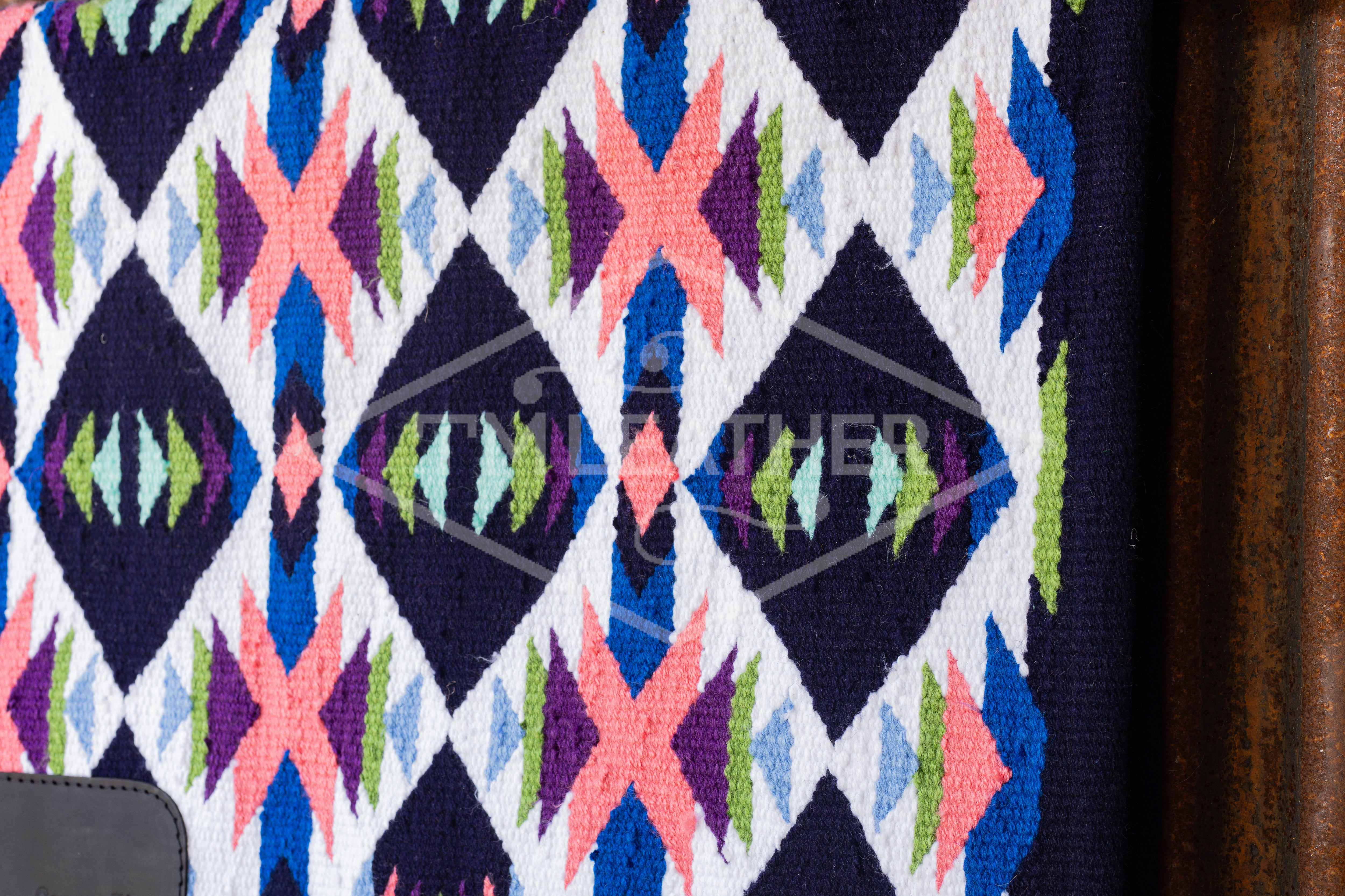 Navy Blue, Blues, Green, Purple, Pink & White Flat Show Blanket