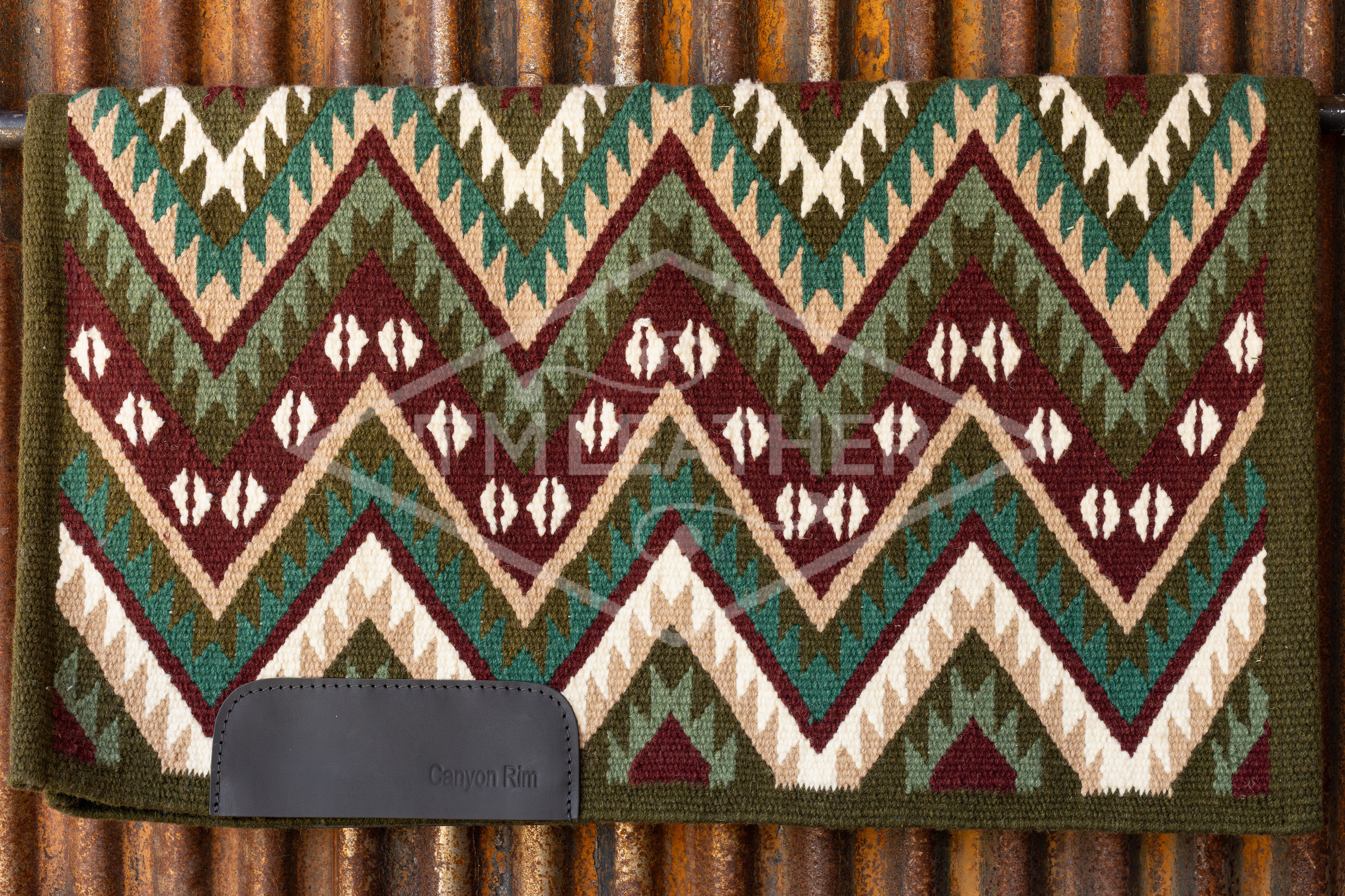 Greens, Tans, & Burgundy Flat Show Blanket