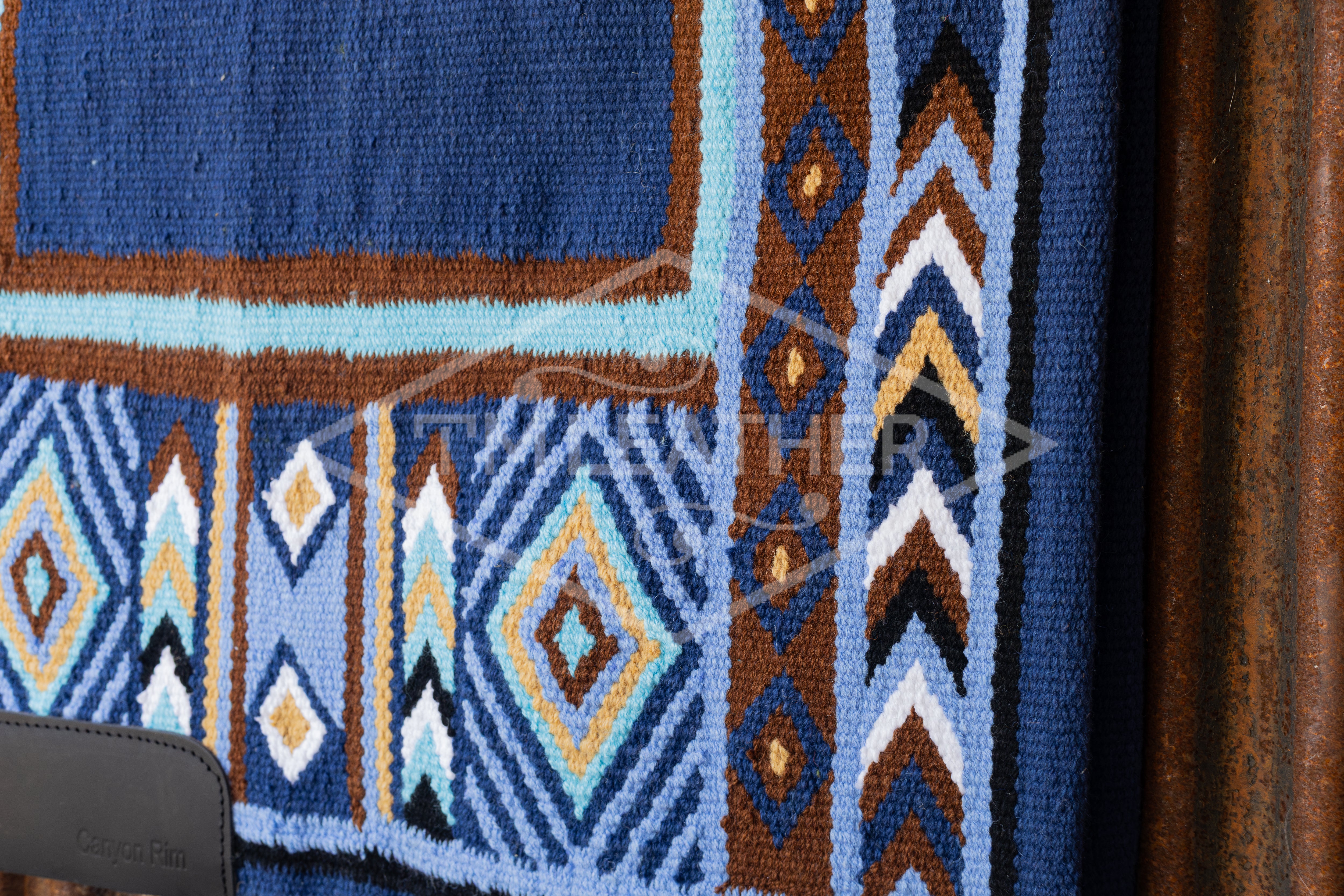 Navy Blue, Brown, Mint, Periwinkle, Black, White & Sand Flat Show Blanket