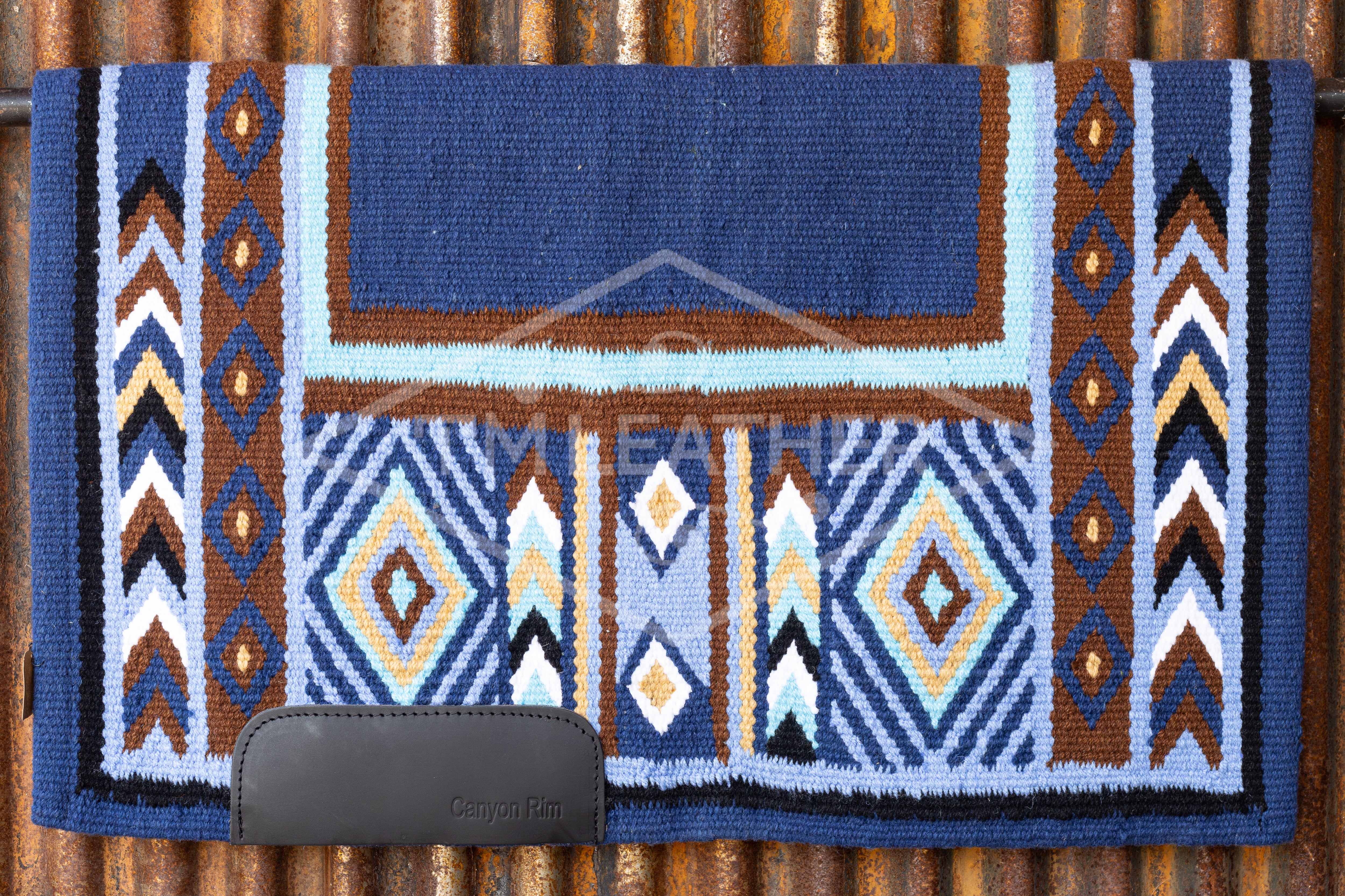 Navy Blue, Brown, Mint, Periwinkle, Black, White & Sand Flat Show Blanket
