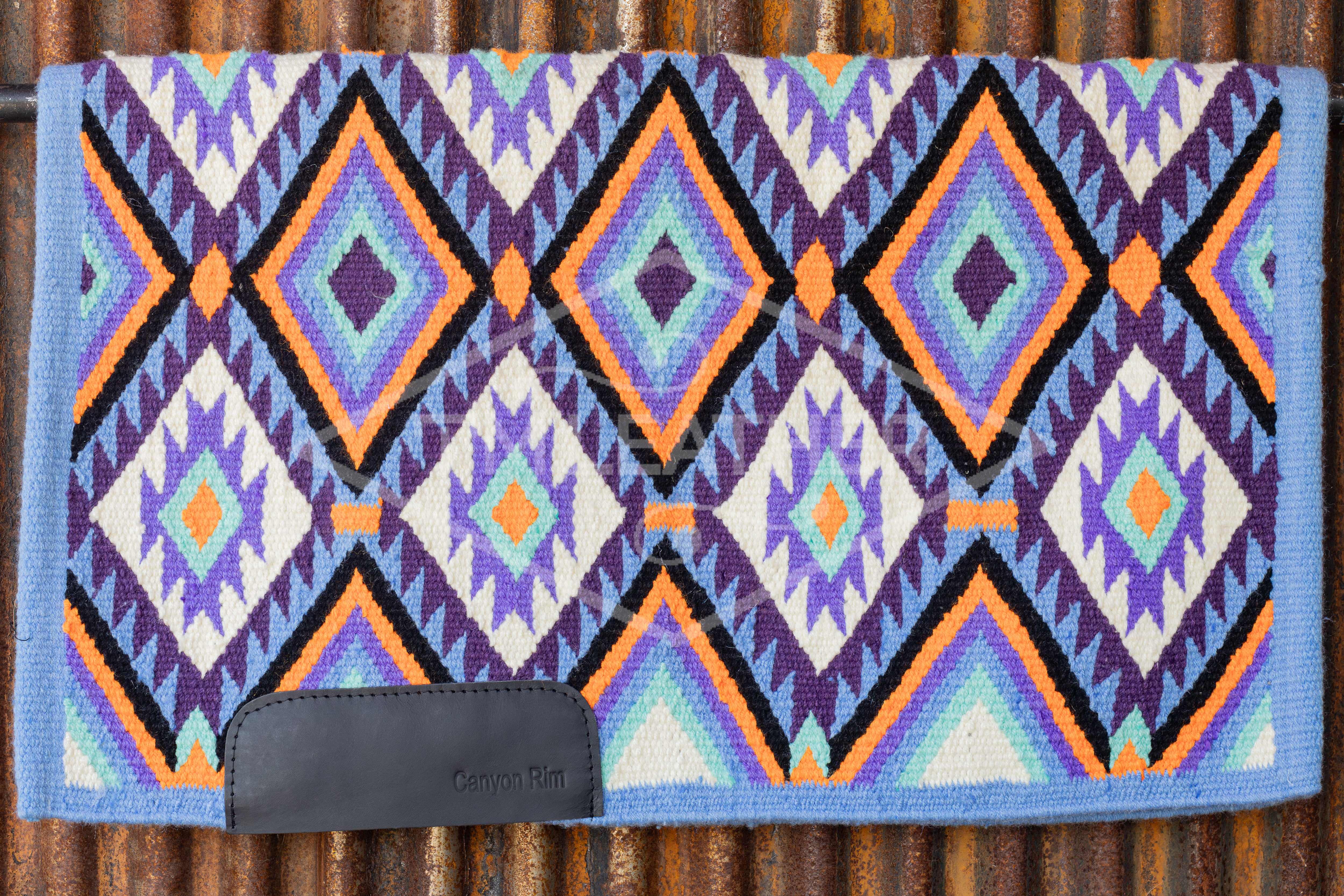 Periwinkle, Black, Orange, Purple, Mint & White Flat Show Blanket