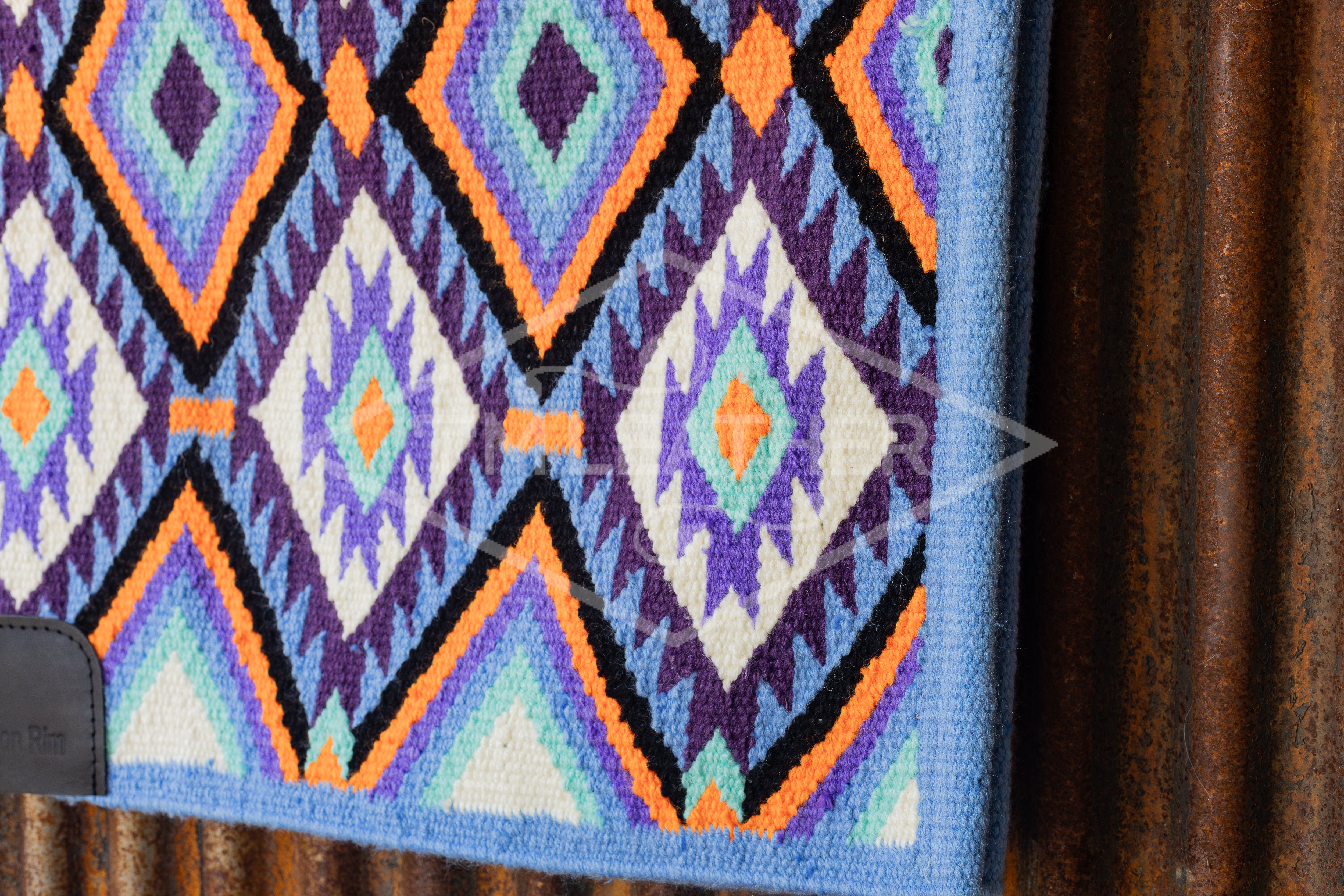 Periwinkle, Black, Orange, Purple, Mint & White Flat Show Blanket