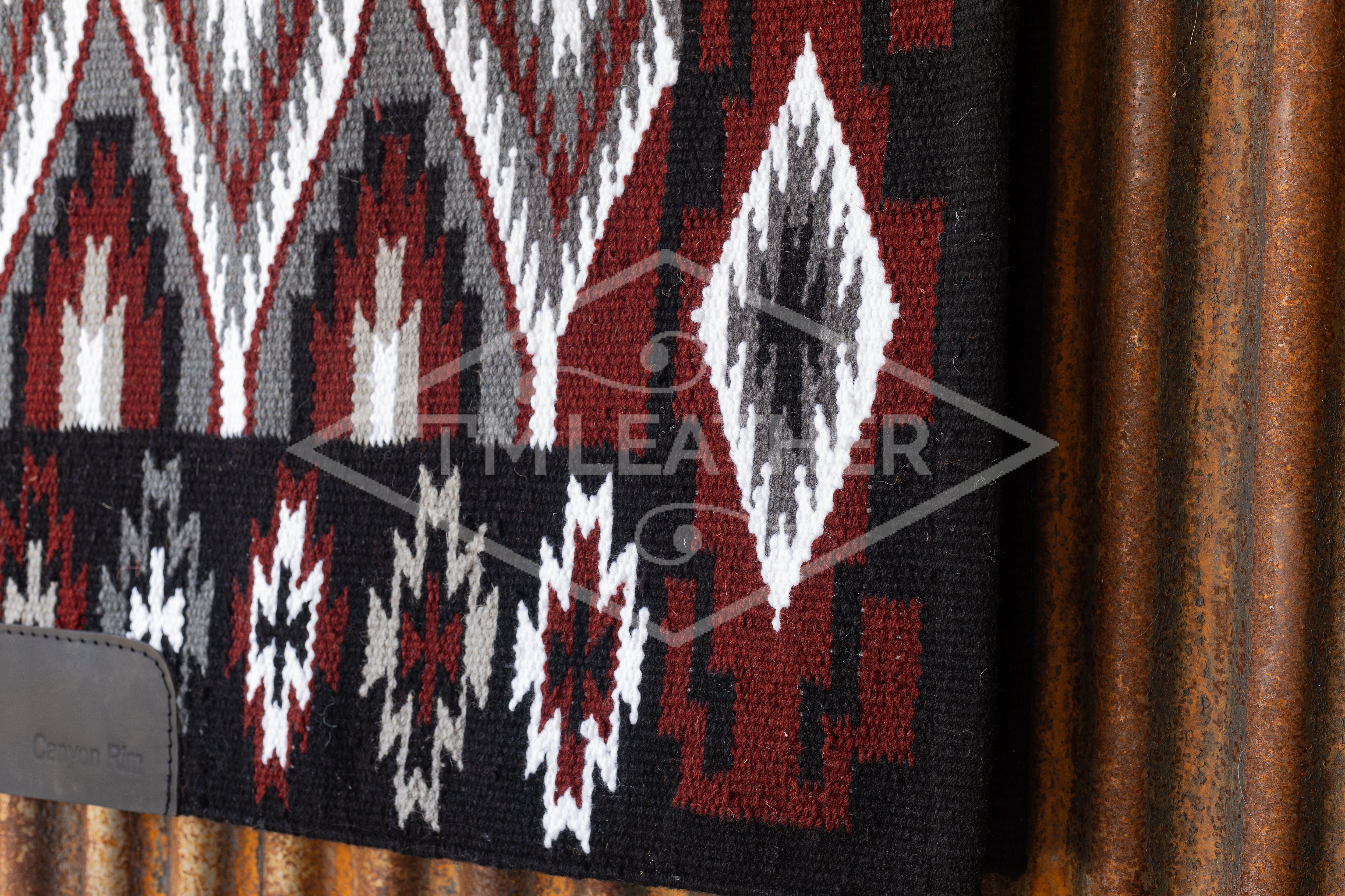 Black, Dark Red, Grays & White Flat Show Blanket