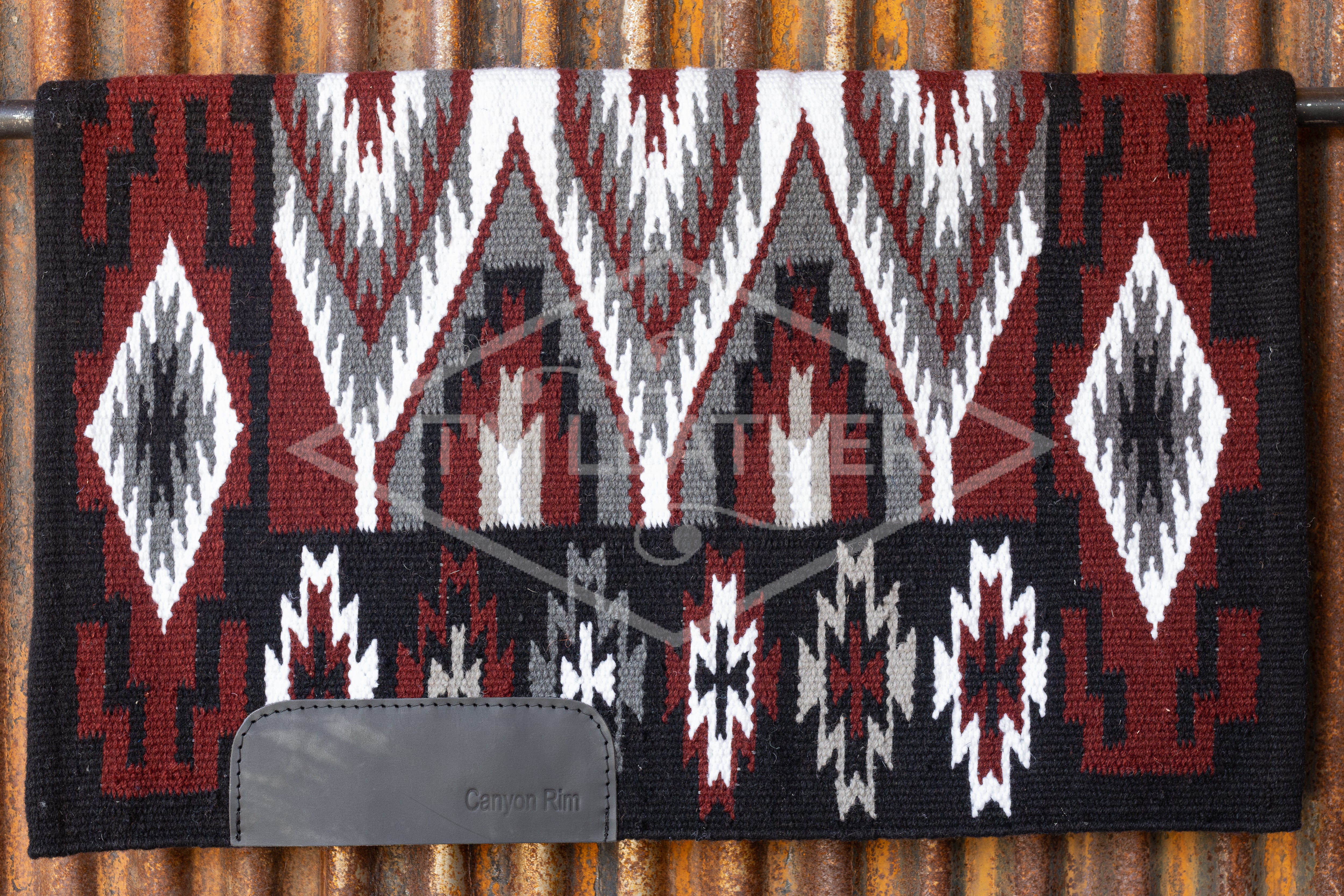Black, Dark Red, Grays & White Flat Show Blanket