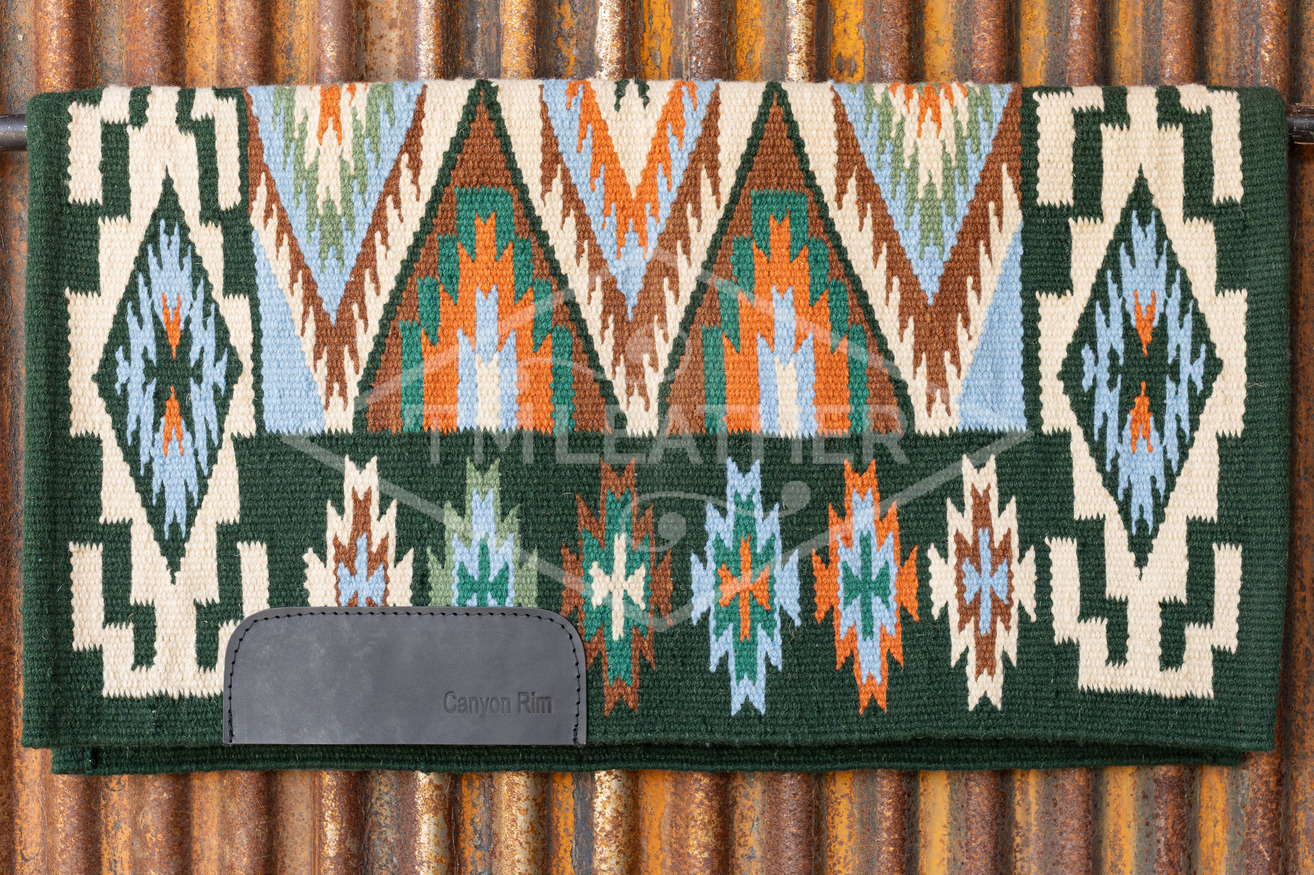 Greens, Cream, Brown, Orange & Periwinkle Blue Flat Show Blanket