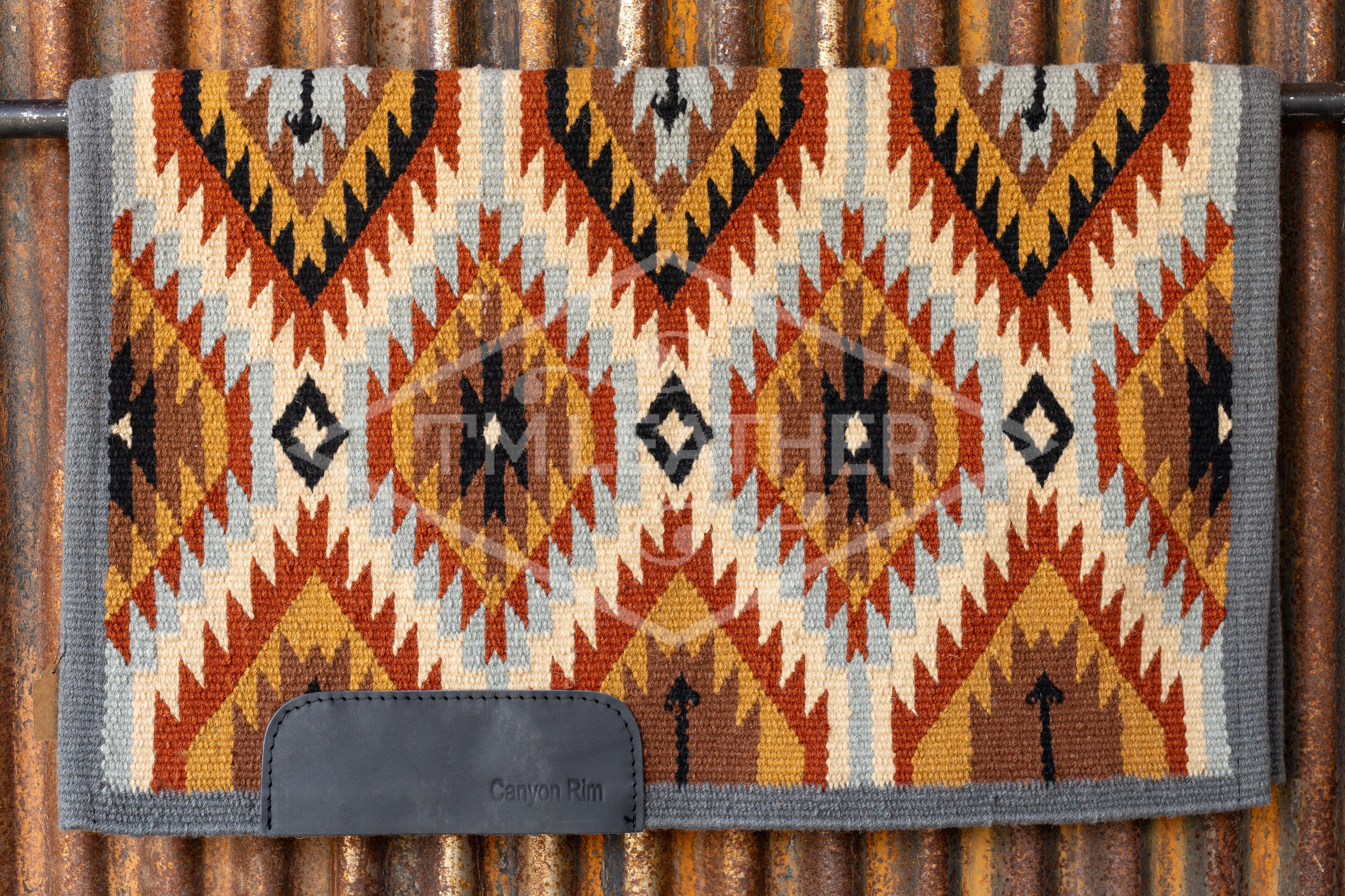 Gray, Brown, Tan, Rust, Cream, Black & Light Blue Flat Show Blanket