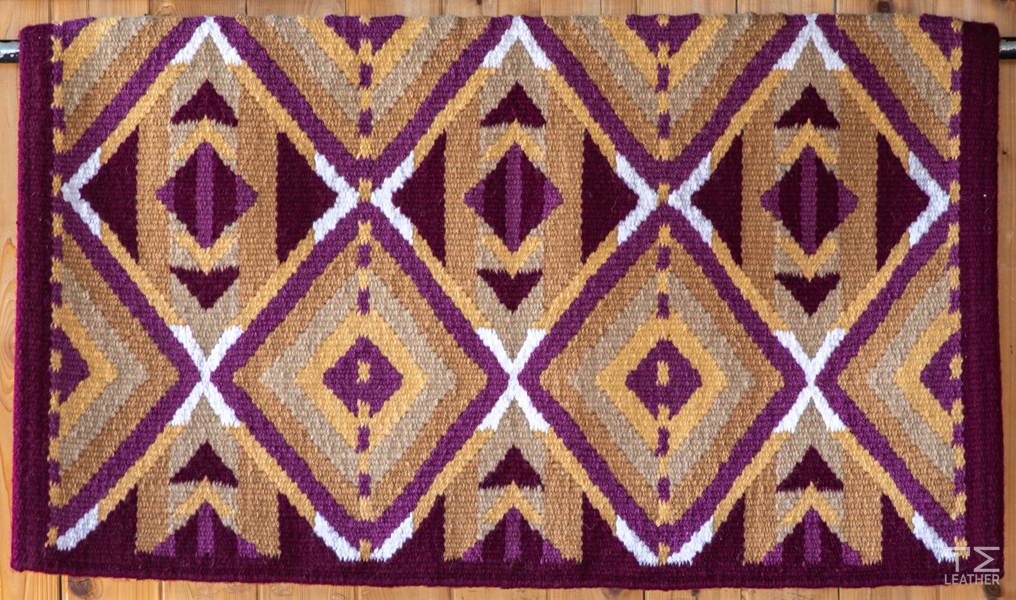 Dark & Light Magenta, Dark & Light Tans w/ White Accents Flat Show Blanket