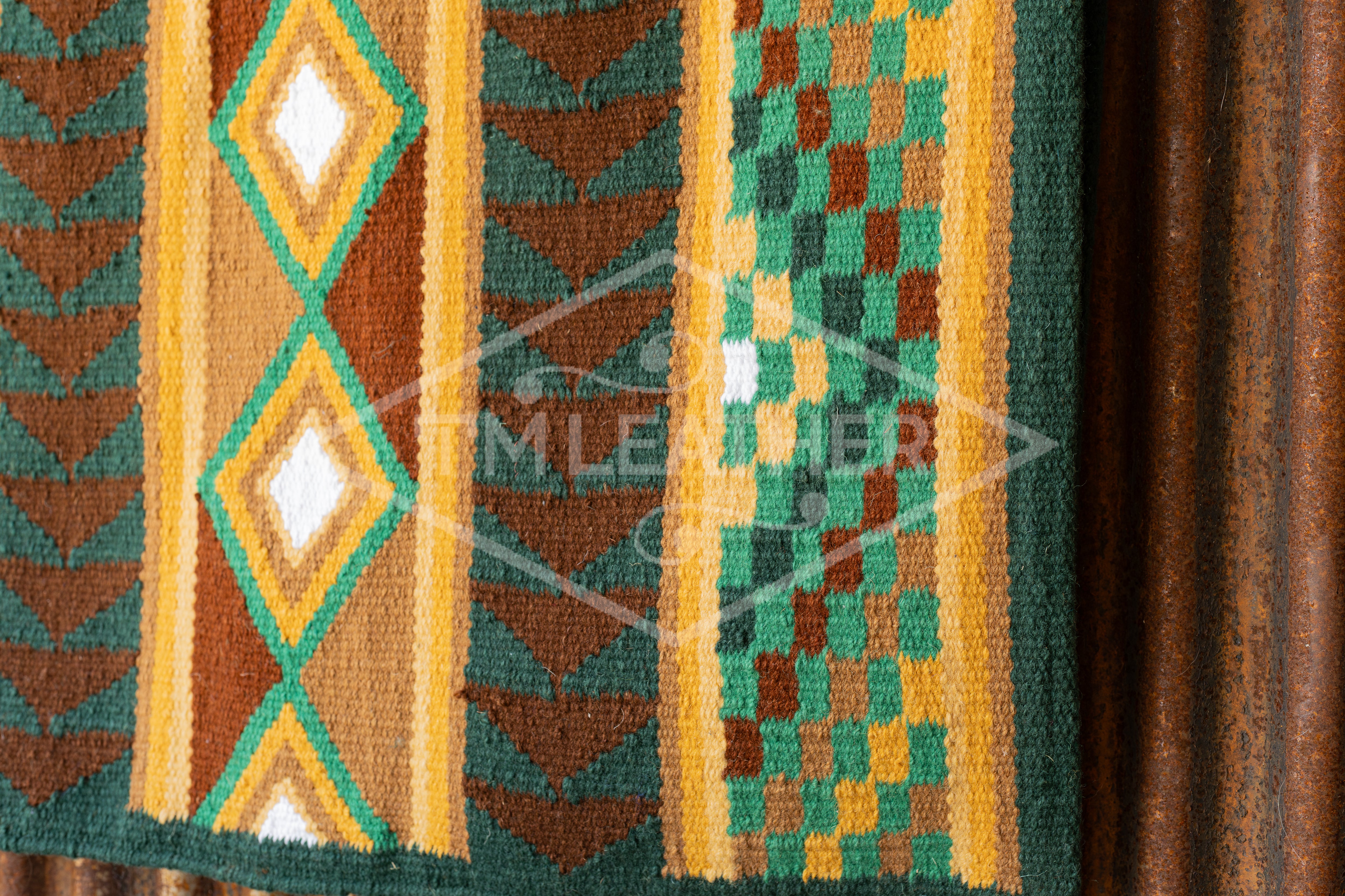 Forest Green base w/ Green, Chocolate, Light & Dark Tans w/ White Accents Flat Show Blanket