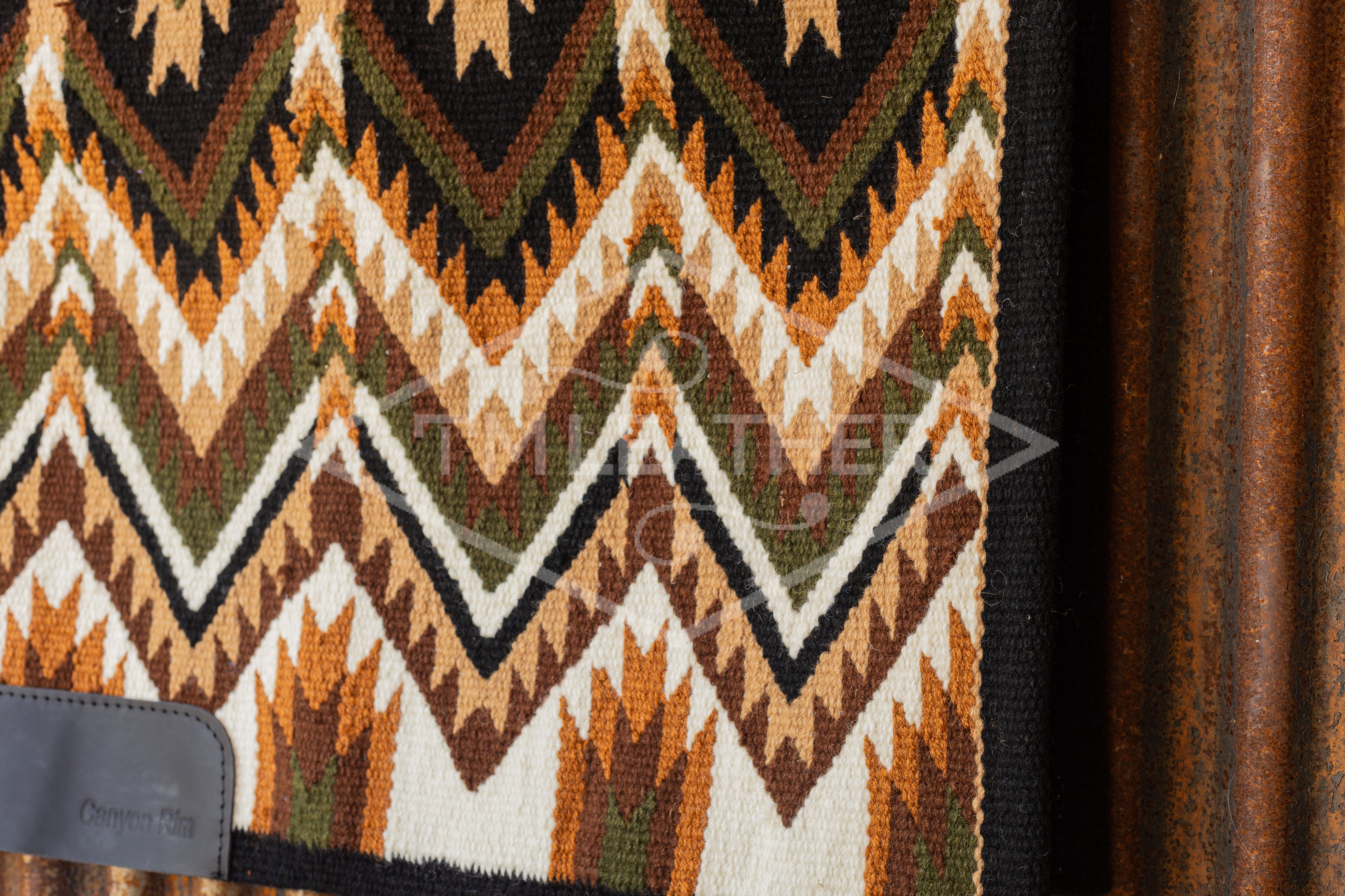 Black, Olive Green, Brown, Tan, Rust & White Flat Show Blanket