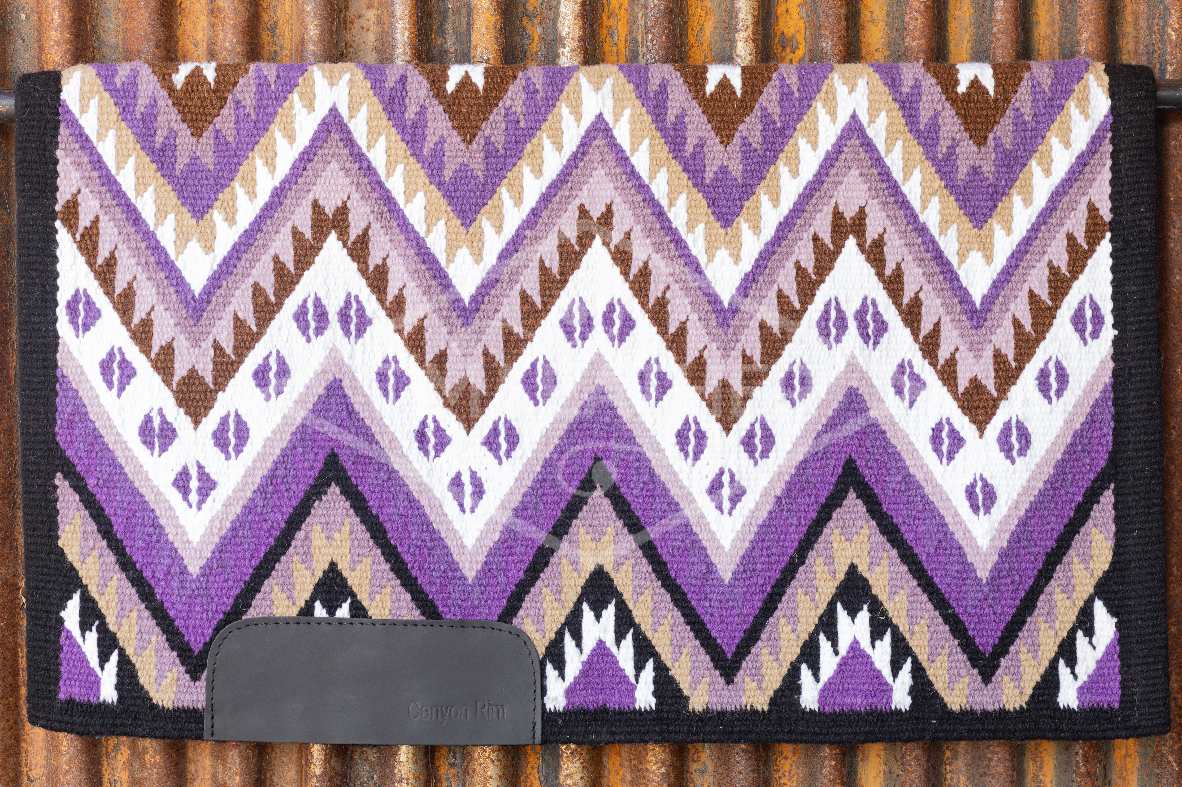 Black, Purples, Tans, & White Flat Show Blanket