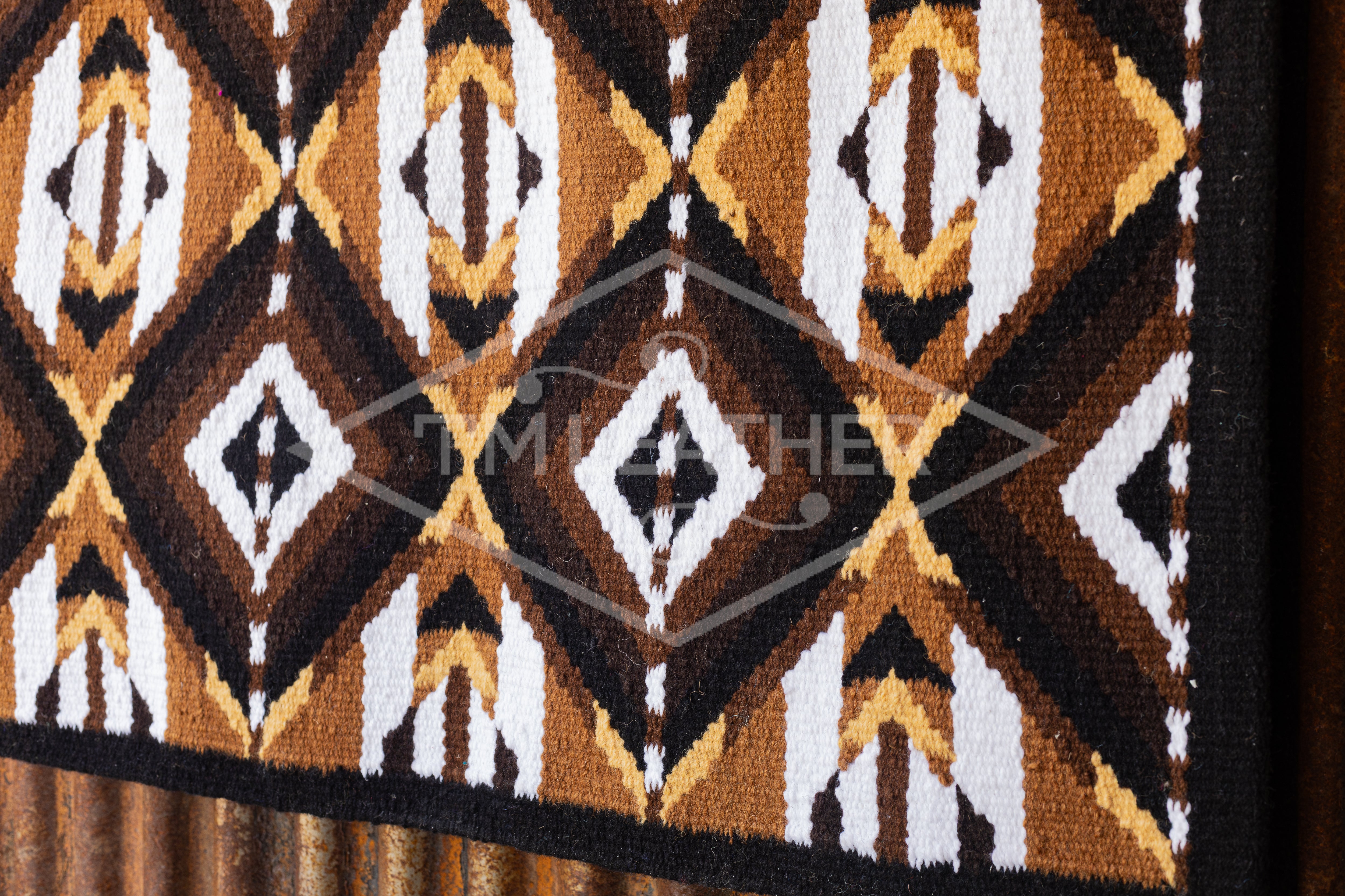 Black, Browns, & Tan w/ White Accents Flat Show Blanket
