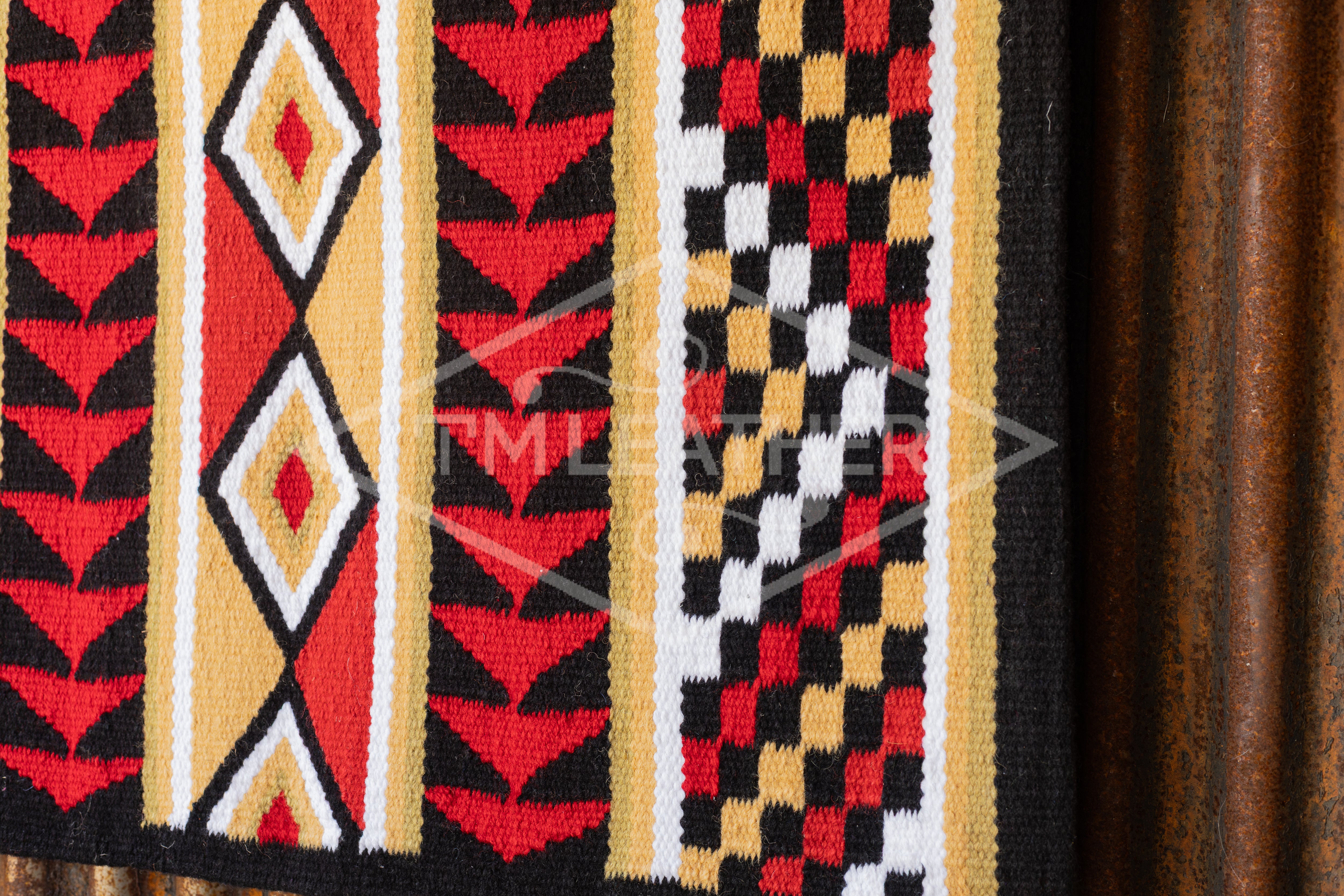 Black base w/ Red, Tan, & Black w/ White Accents Flat Show Blankets