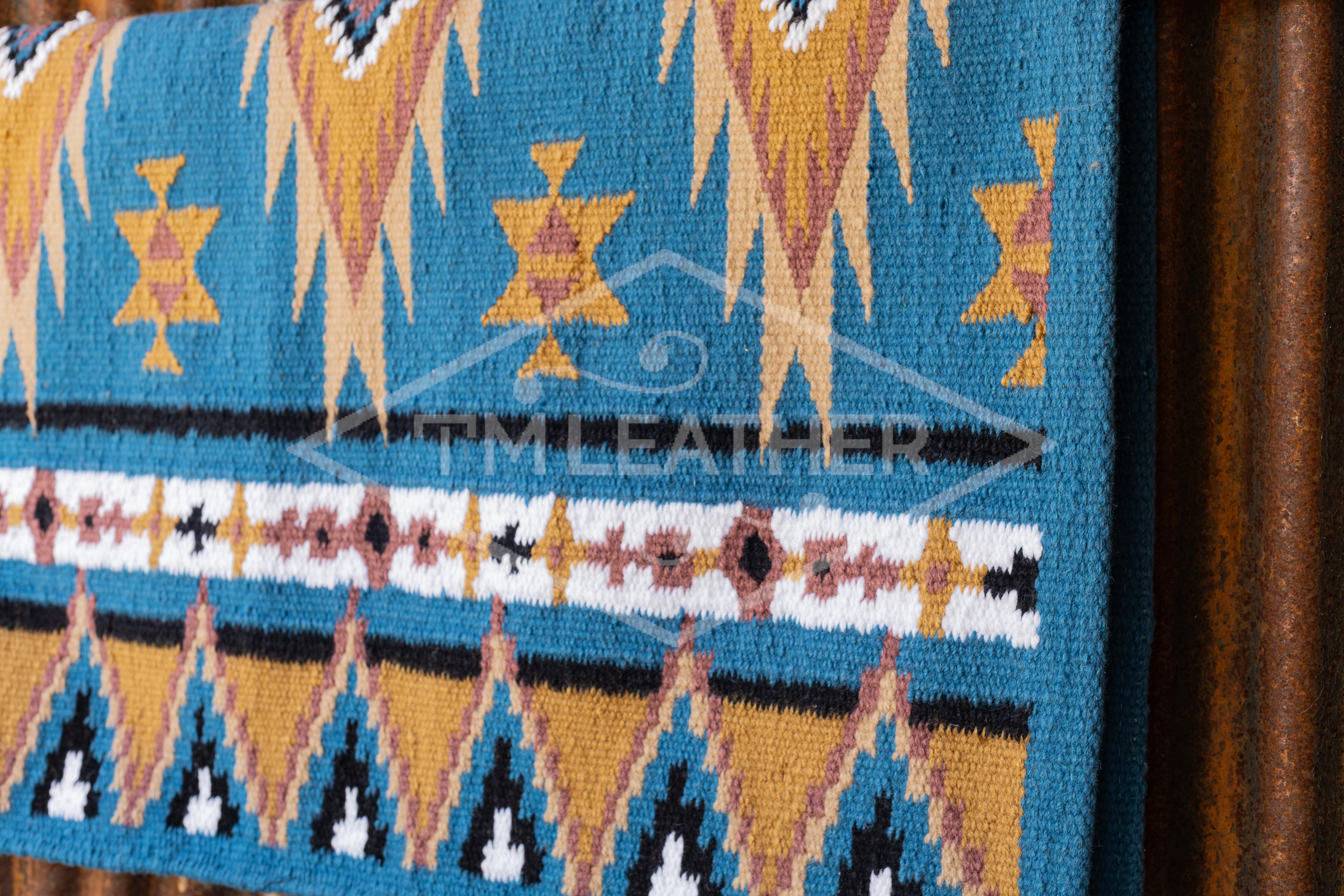 Sky Blue, Dark & Light Sand, Mauve, Black w/ White Accents Flat Show Blanket