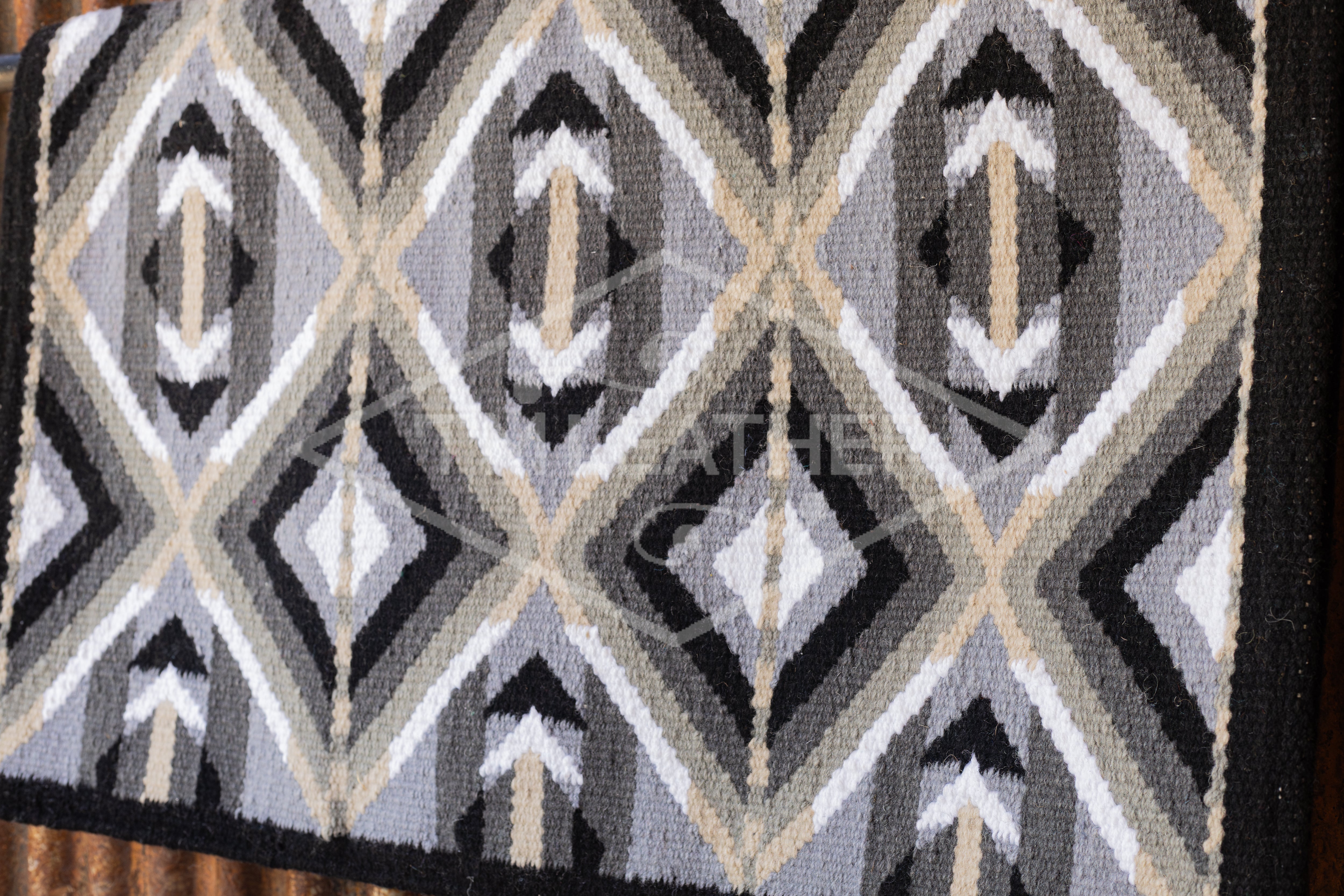 Black, Dark & Light Grays w/ White Accents Flat Show Blanket