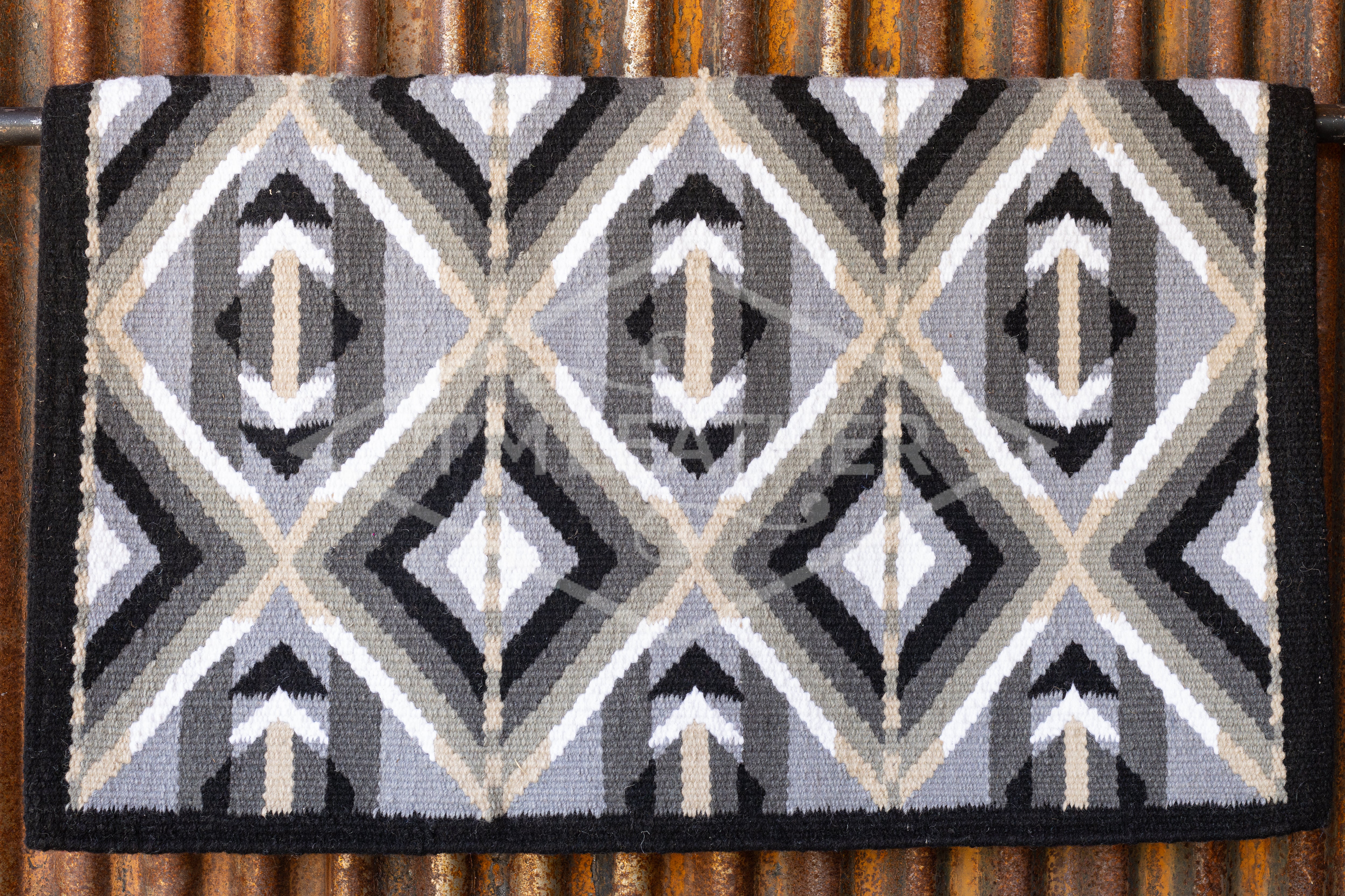 Black, Dark & Light Grays w/ White Accents Flat Show Blanket