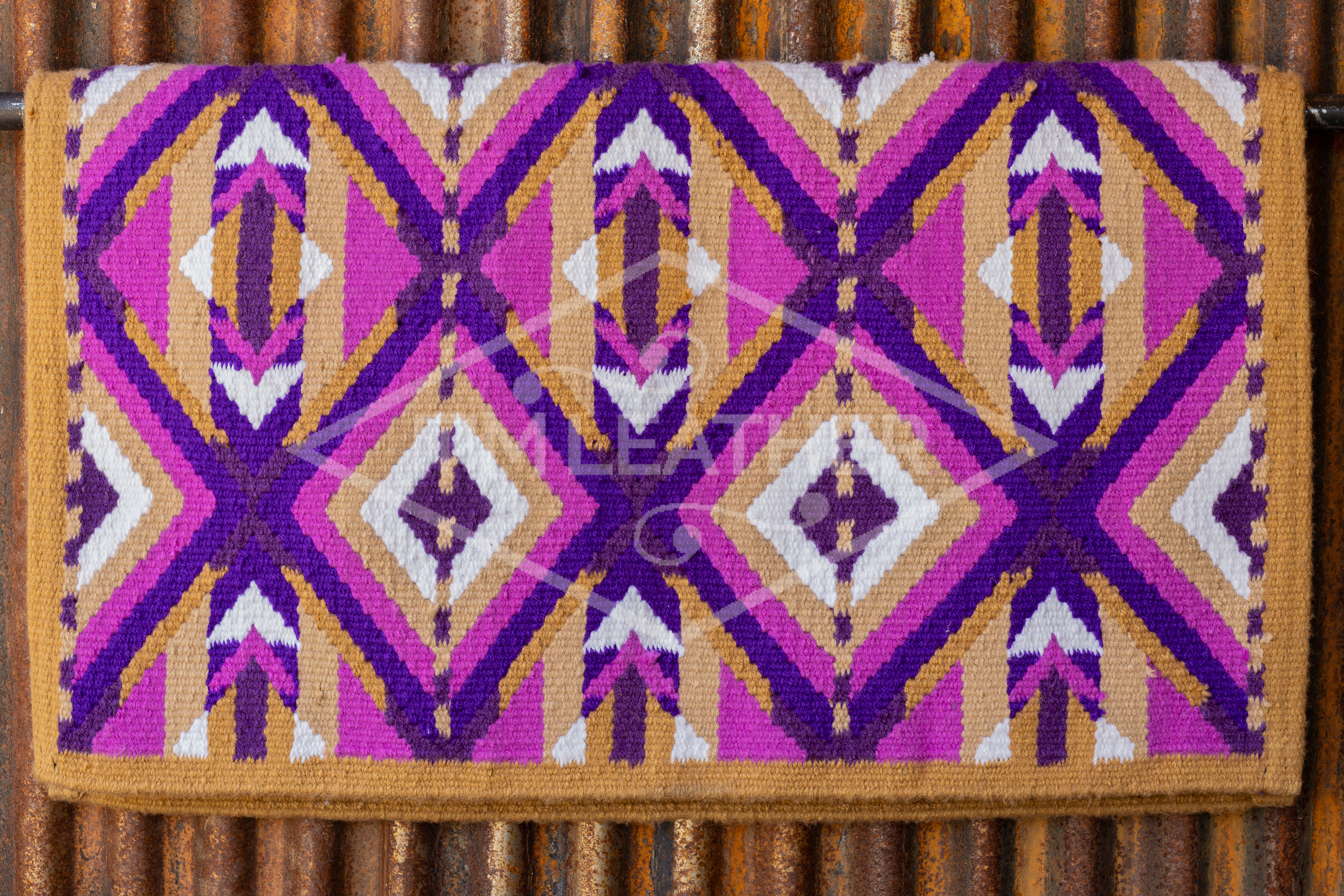 Purple, Pink, & Tan w/ White Accents Flat Show Blanket