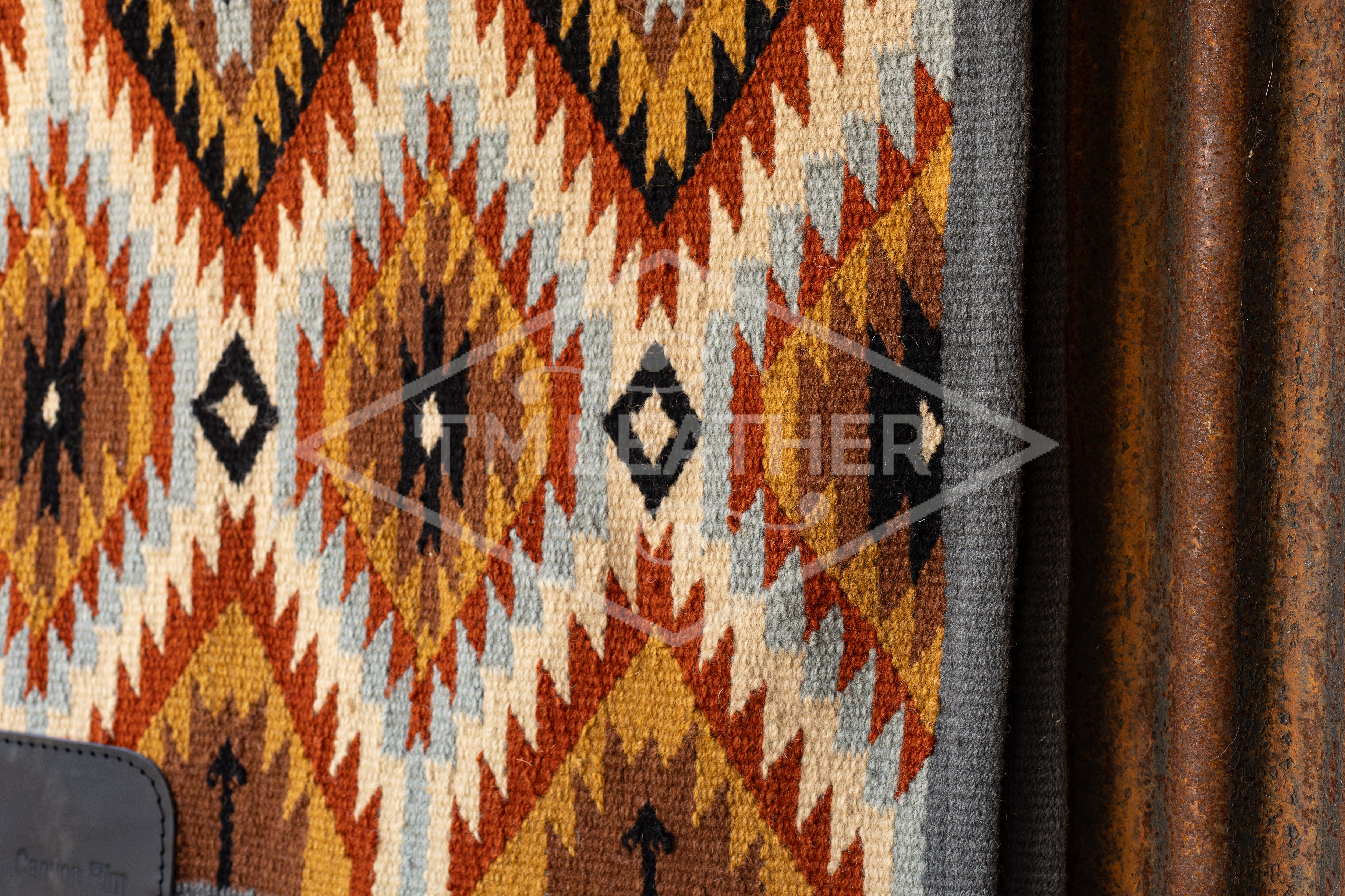 Gray, Brown, Tan, Rust, Cream, Black & Light Blue Flat Show Blanket