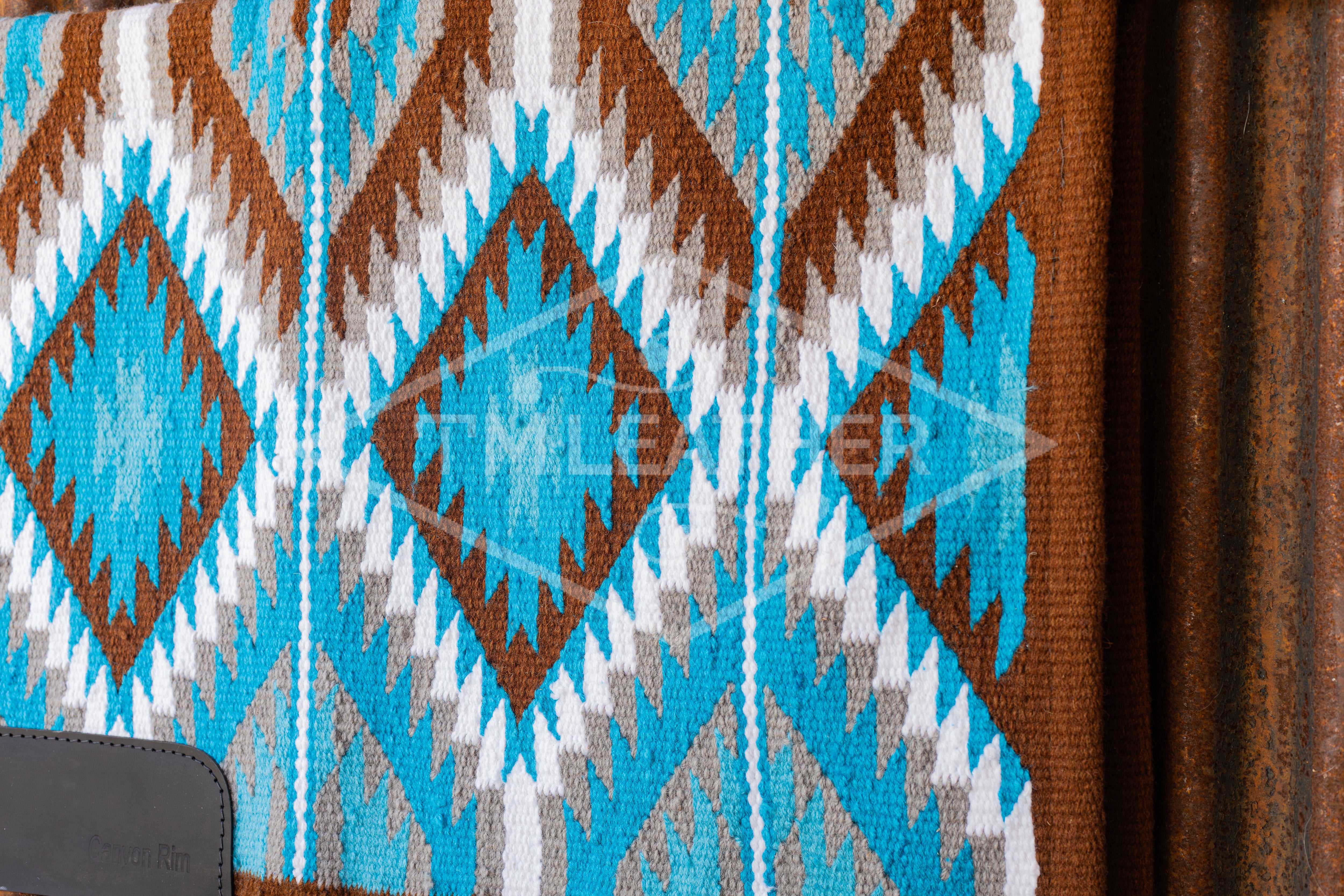 Brown, Blues, Gray & White Flat Show Blanket