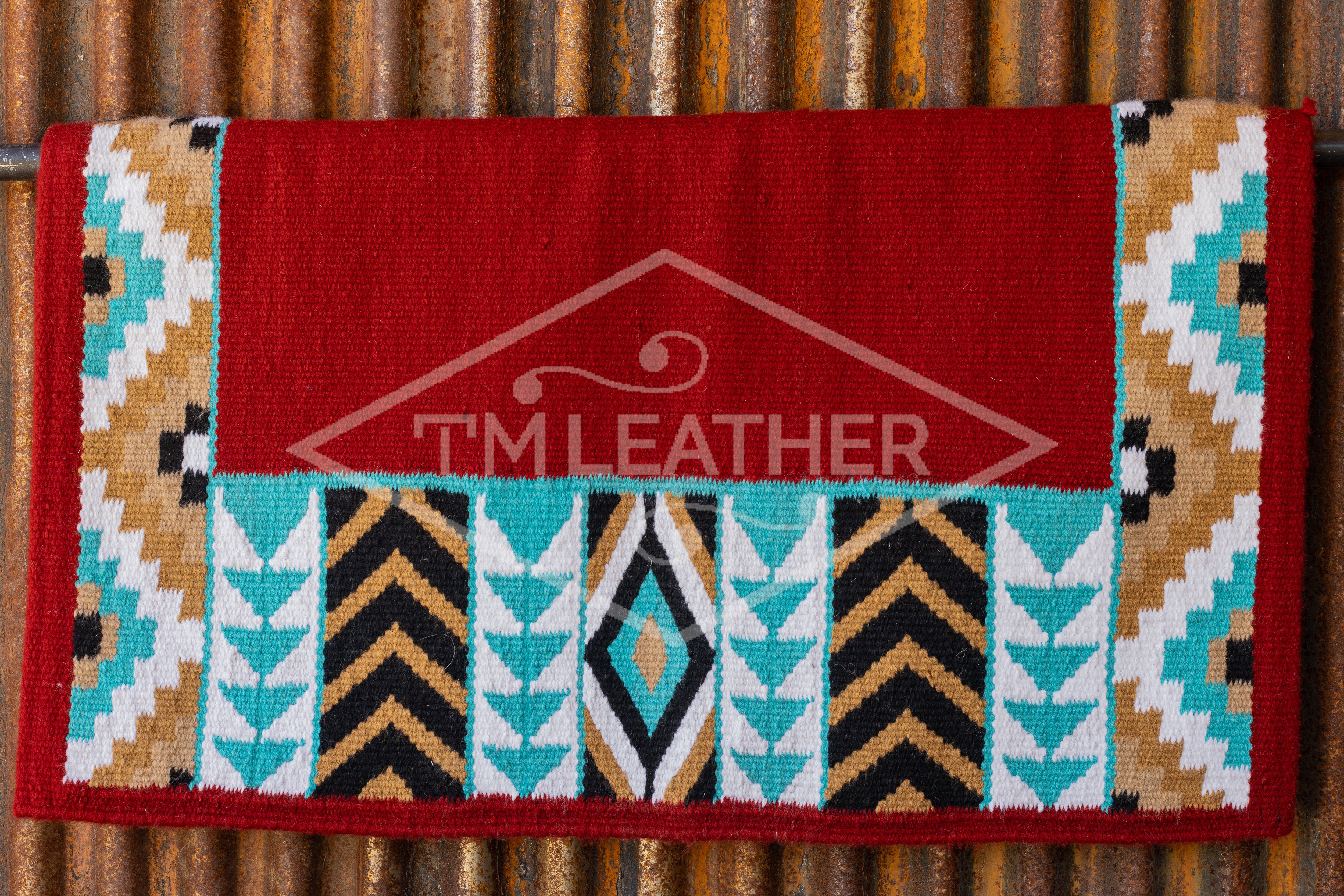 Red, Turquoise, Dark & Light Sand, Black w/ White Accents Flat Show Blanket
